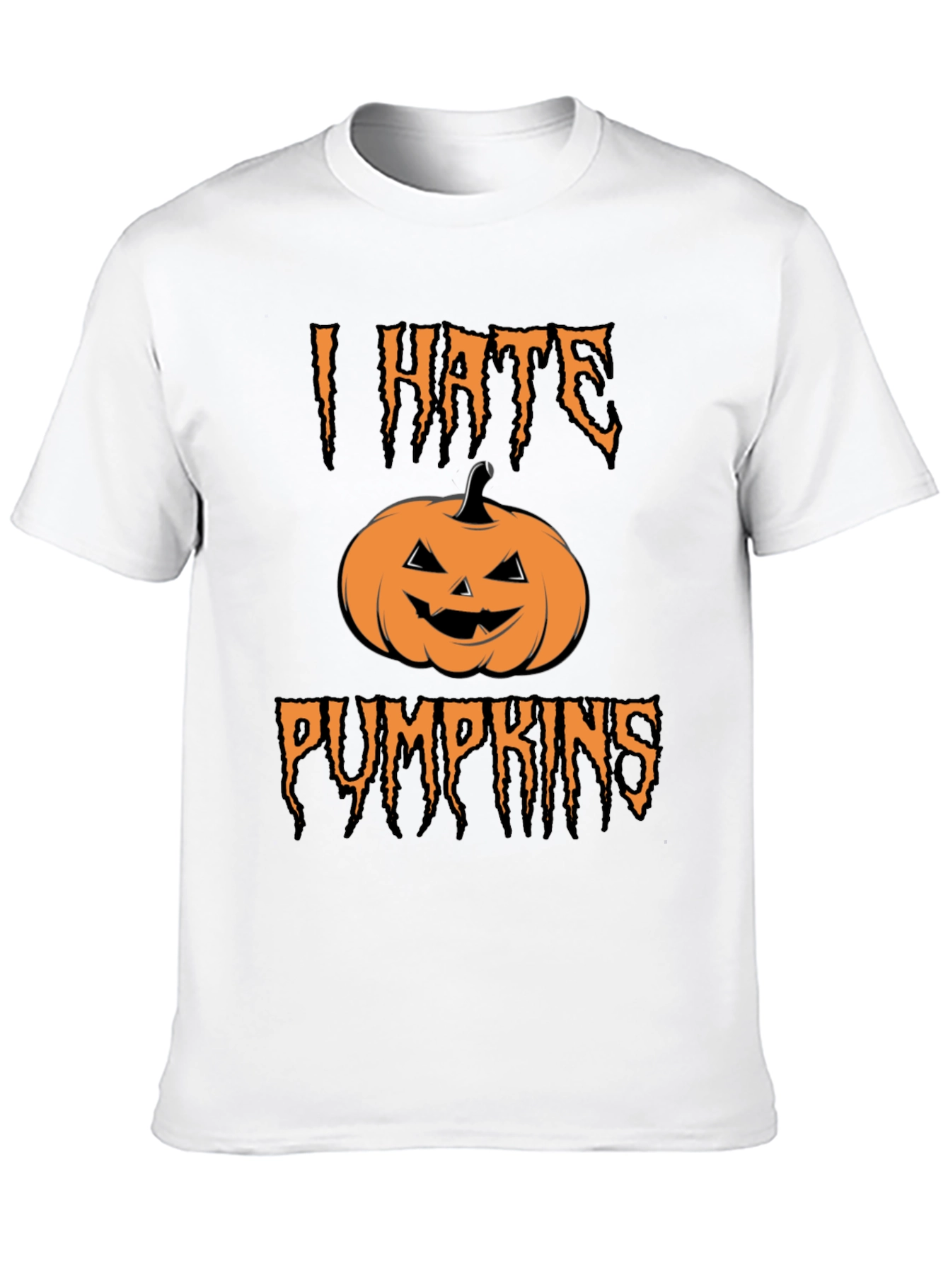 I Hate Pumpkins Graphic Tee Halloween Humor T-Shirt