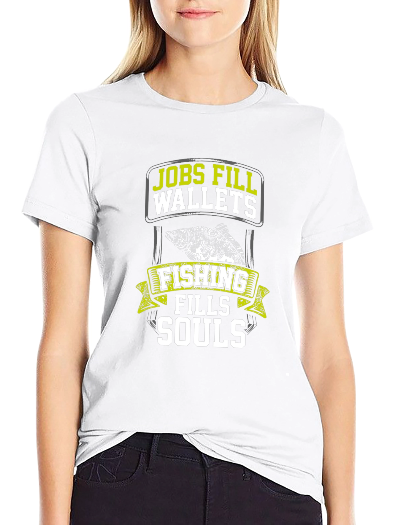 Fishing Fills Souls T-Shirt - Black