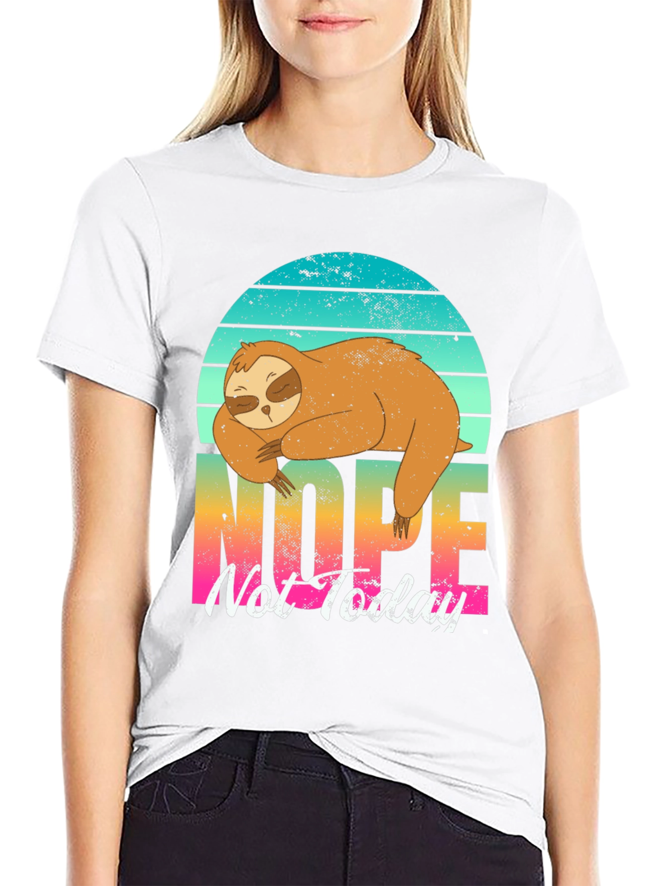 Nope Sloth Graphic Tee - Lazy Day Comfort