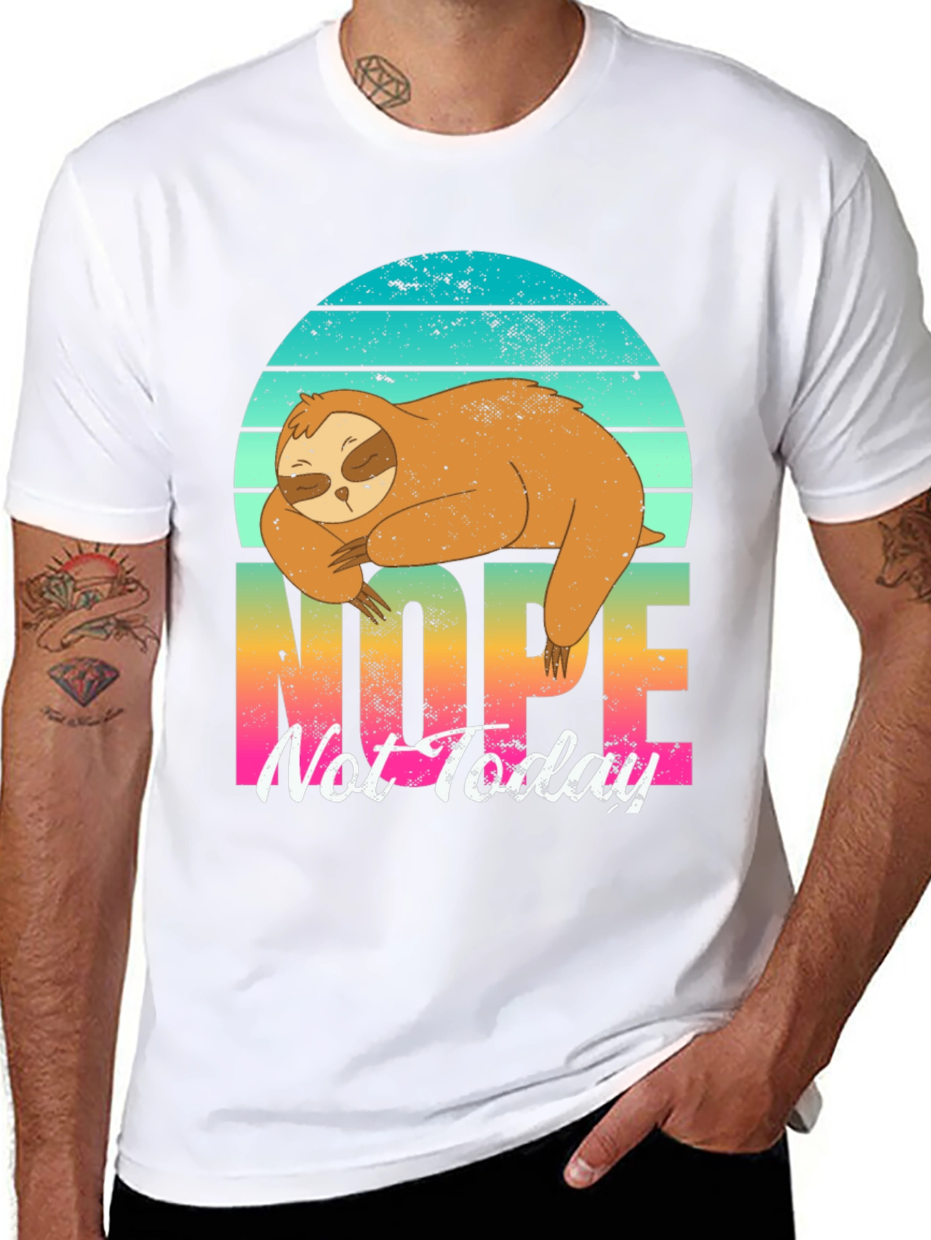 Nope Sloth Graphic Tee - Lazy Day Comfort