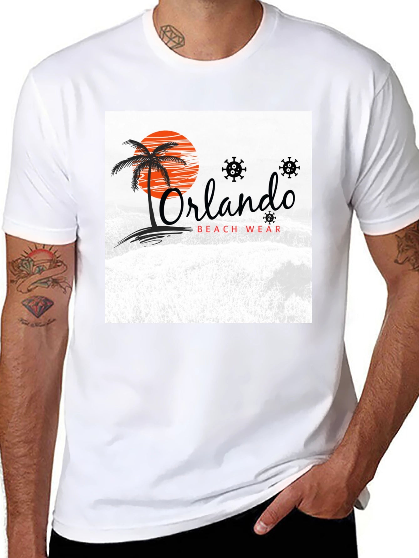 Orlando Beach Wear Graphic Tee - Black