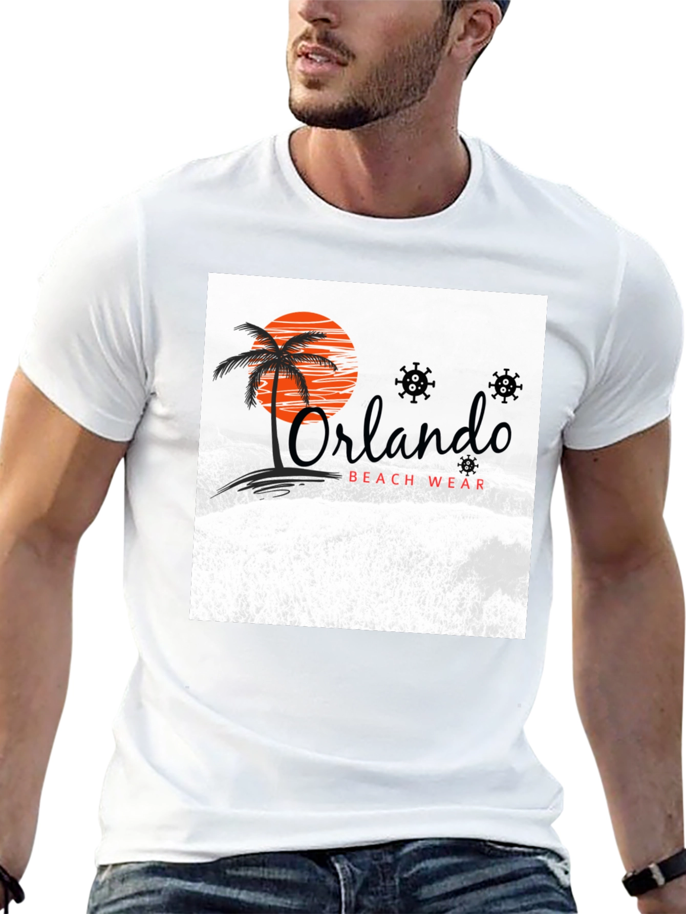 Orlando Beach Wear Graphic Tee - Black
