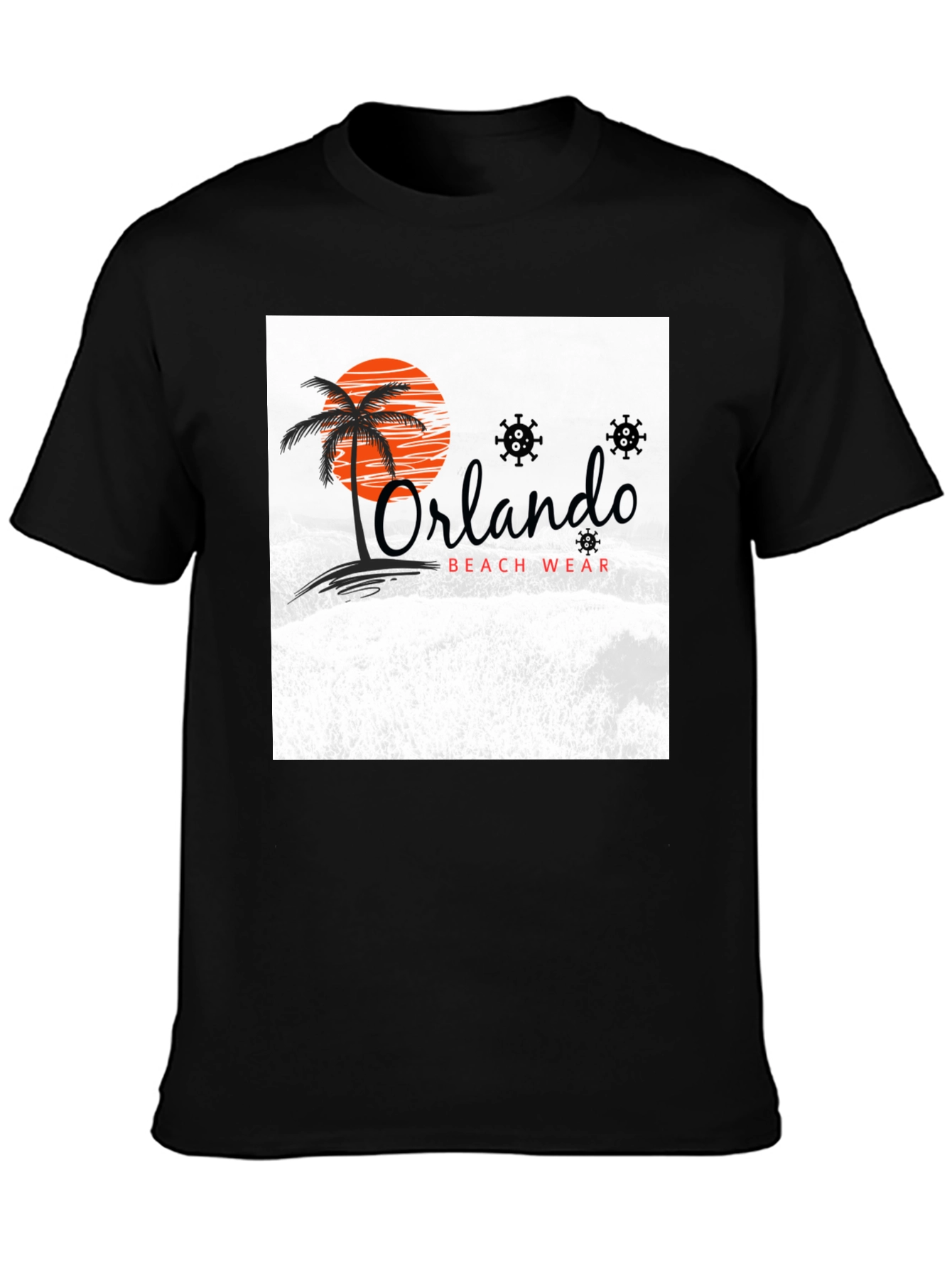 Orlando Beach Wear Graphic Tee - Black