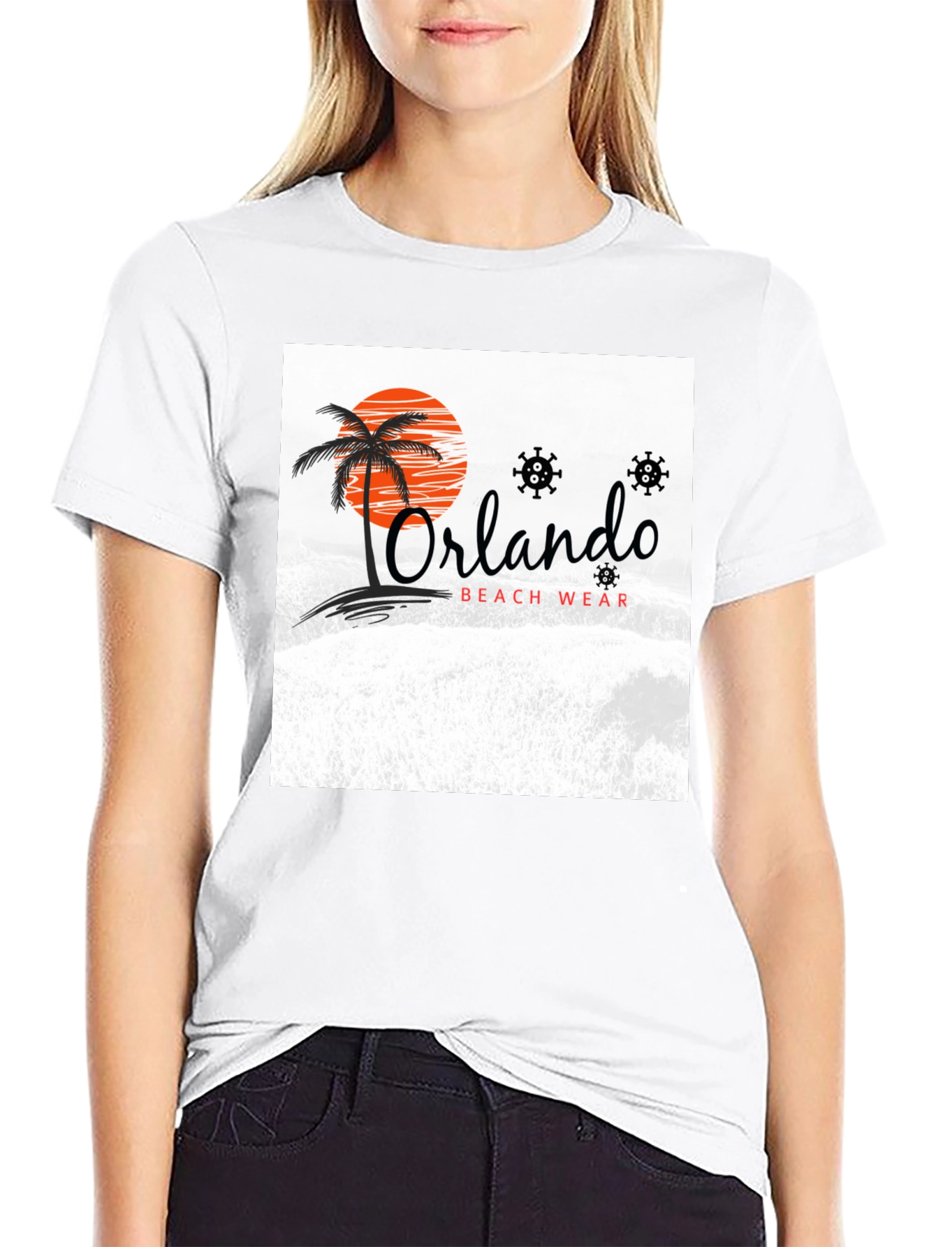Orlando Beach Wear Graphic Tee - Black