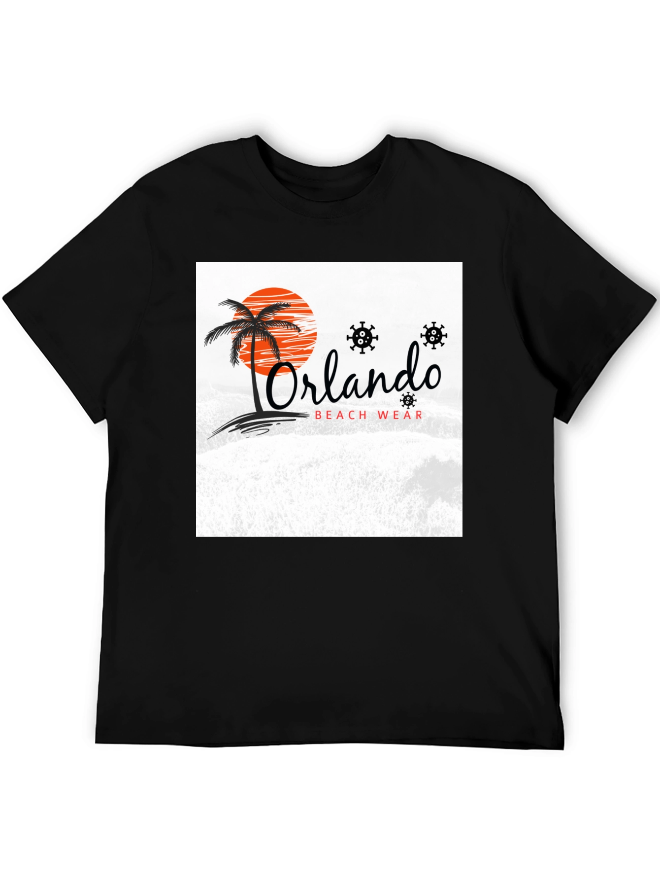 Orlando Beach Wear Graphic Tee - Black