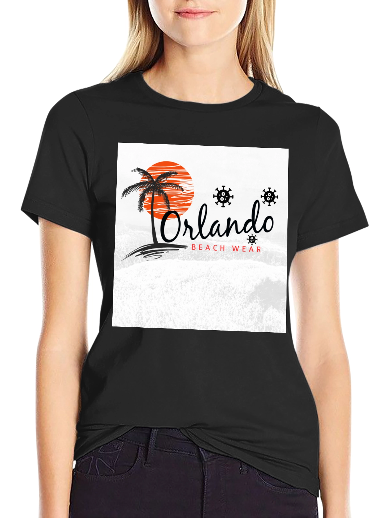 Orlando Beach Wear Graphic Tee - Black