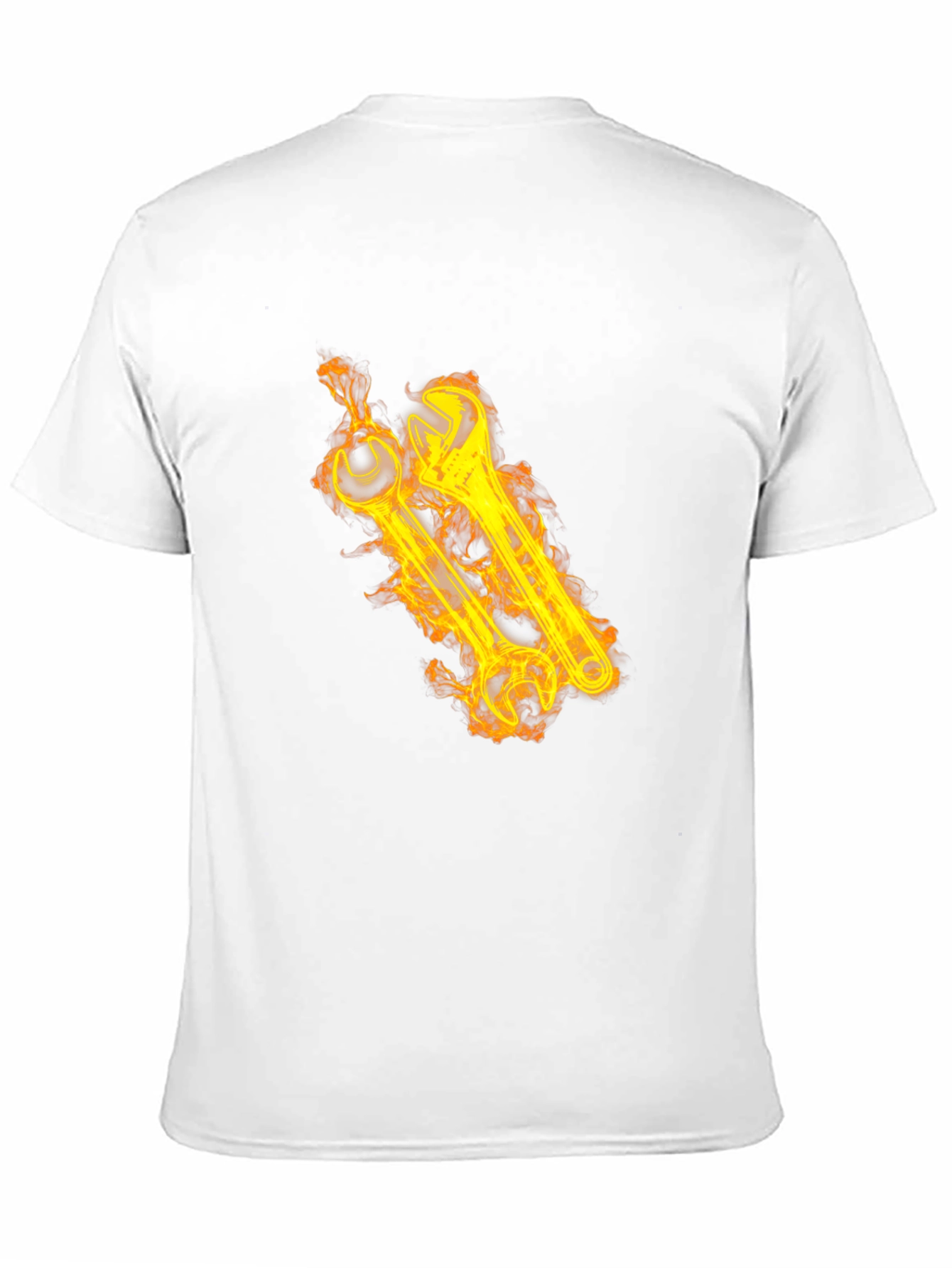 Fiery Wrench Graphic Black T-Shirt