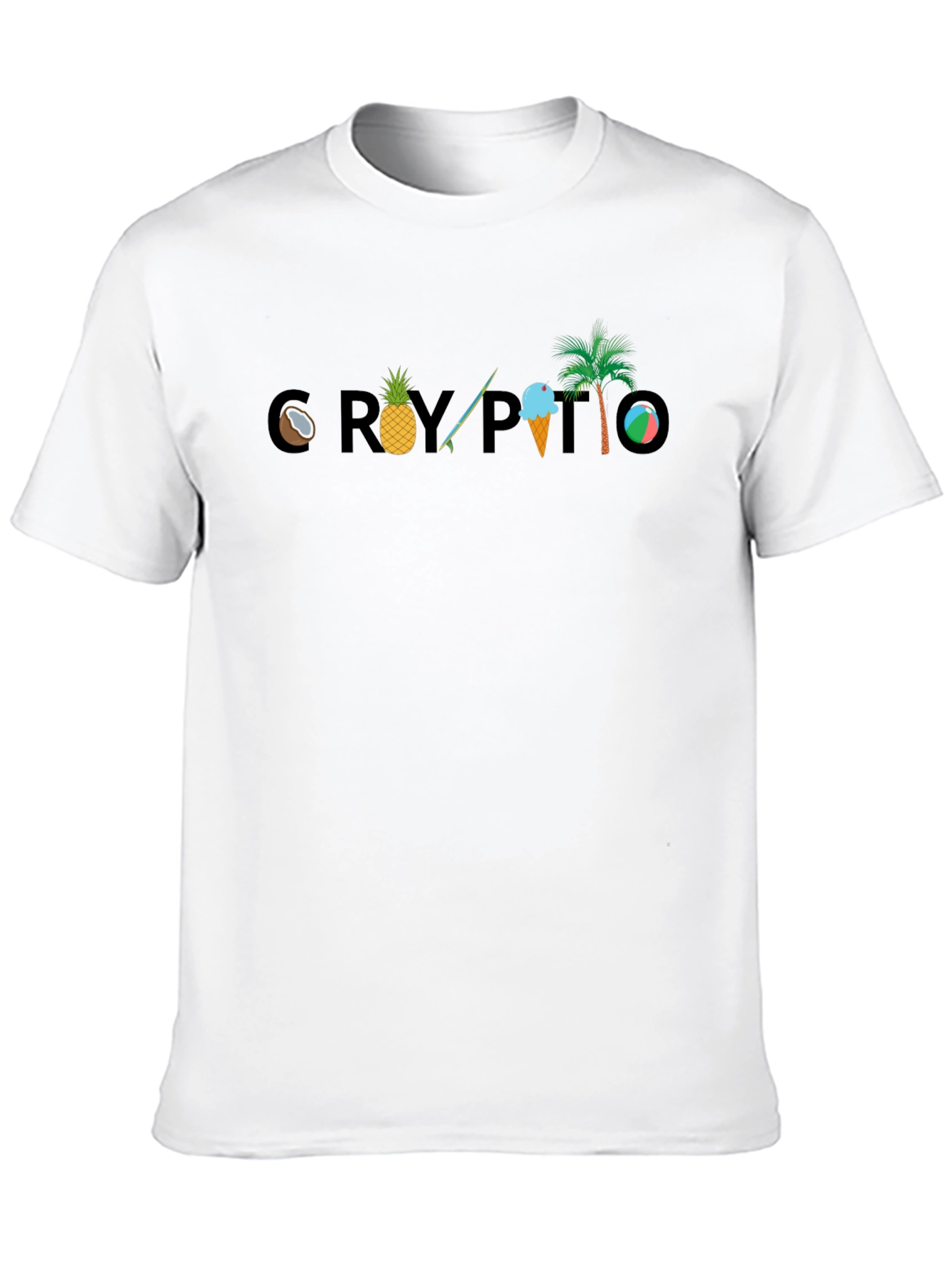 Crypto Summer T-Shirt Black Beach Theme