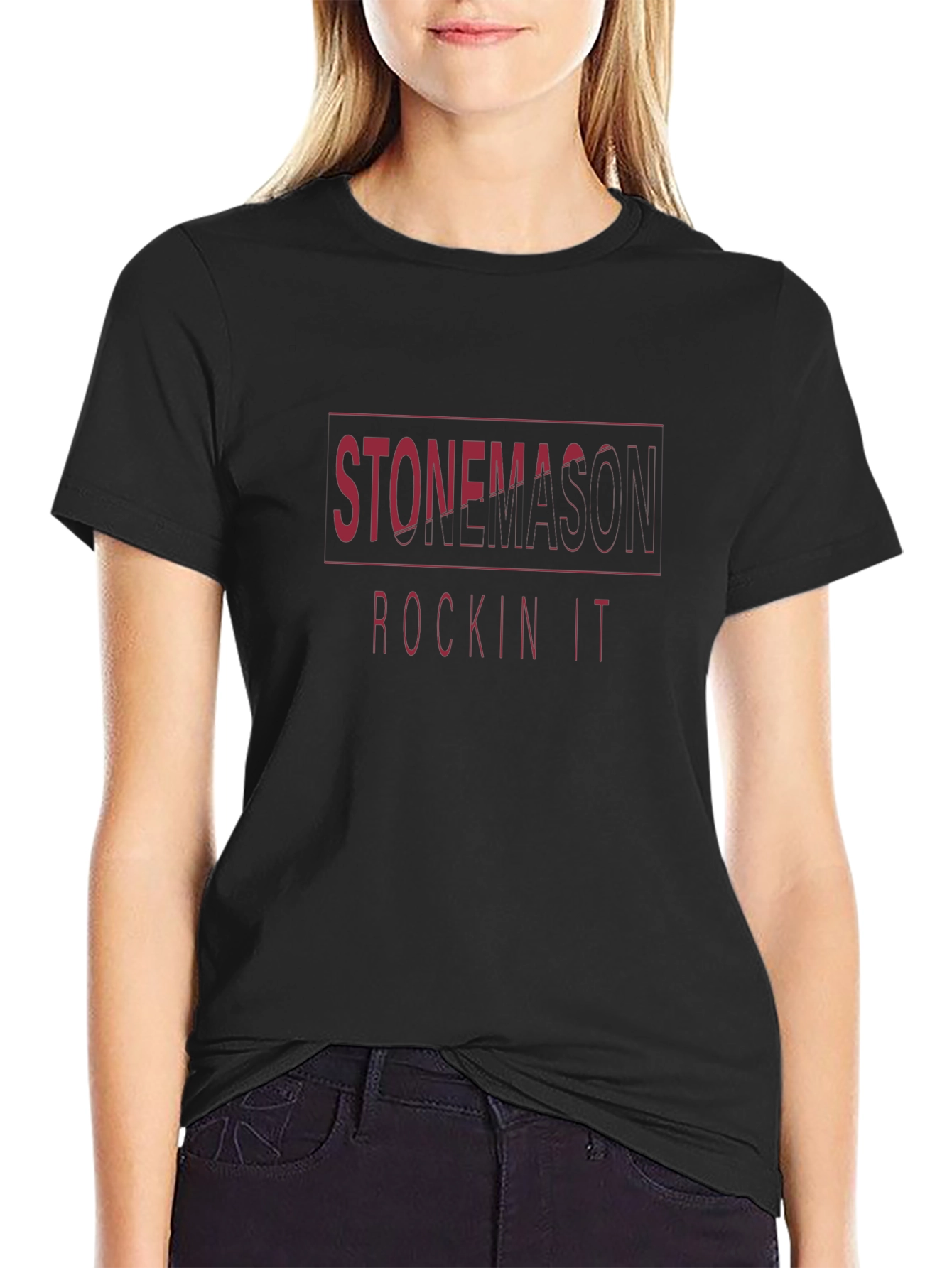 Stonemason Rockin It Black T-Shirt