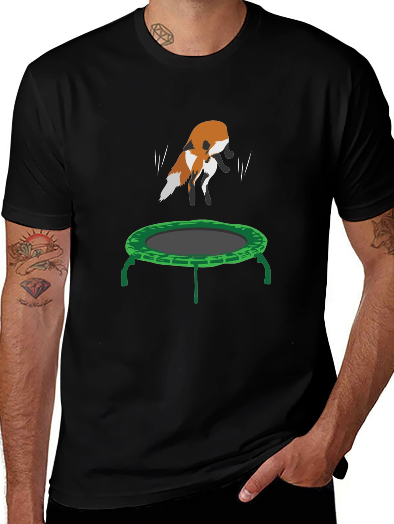 Fox Trampoline Graphic Tee - Fun Animal Design!
