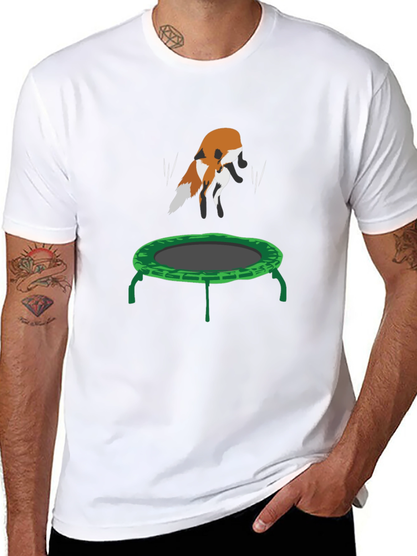 Fox Trampoline Graphic Tee - Fun Animal Design!