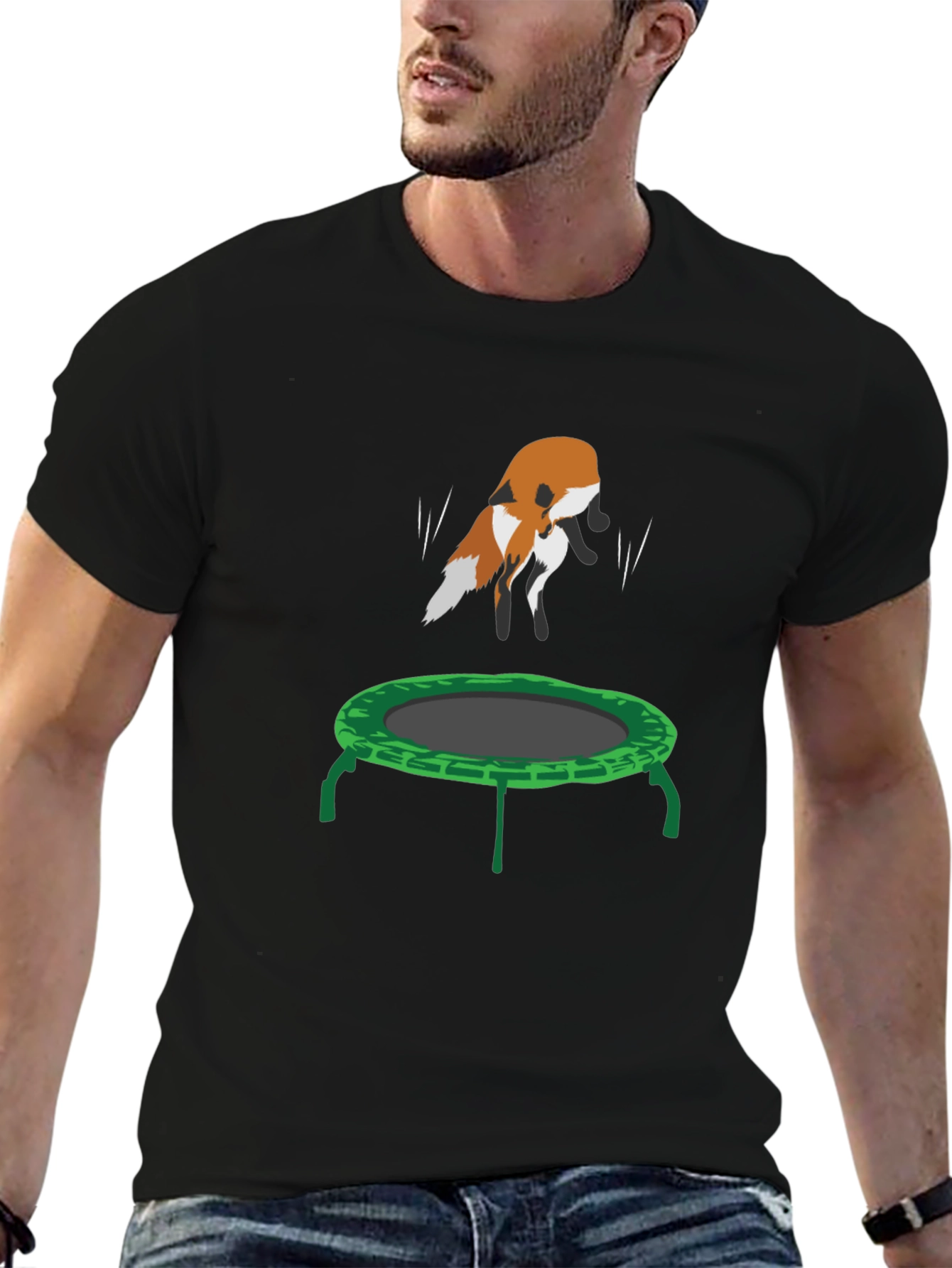 Fox Trampoline Graphic Tee - Fun Animal Design!