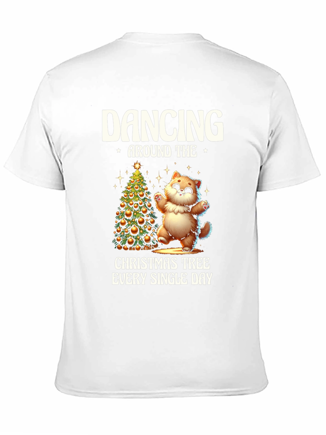 Dancing Cat Christmas Tree Tee