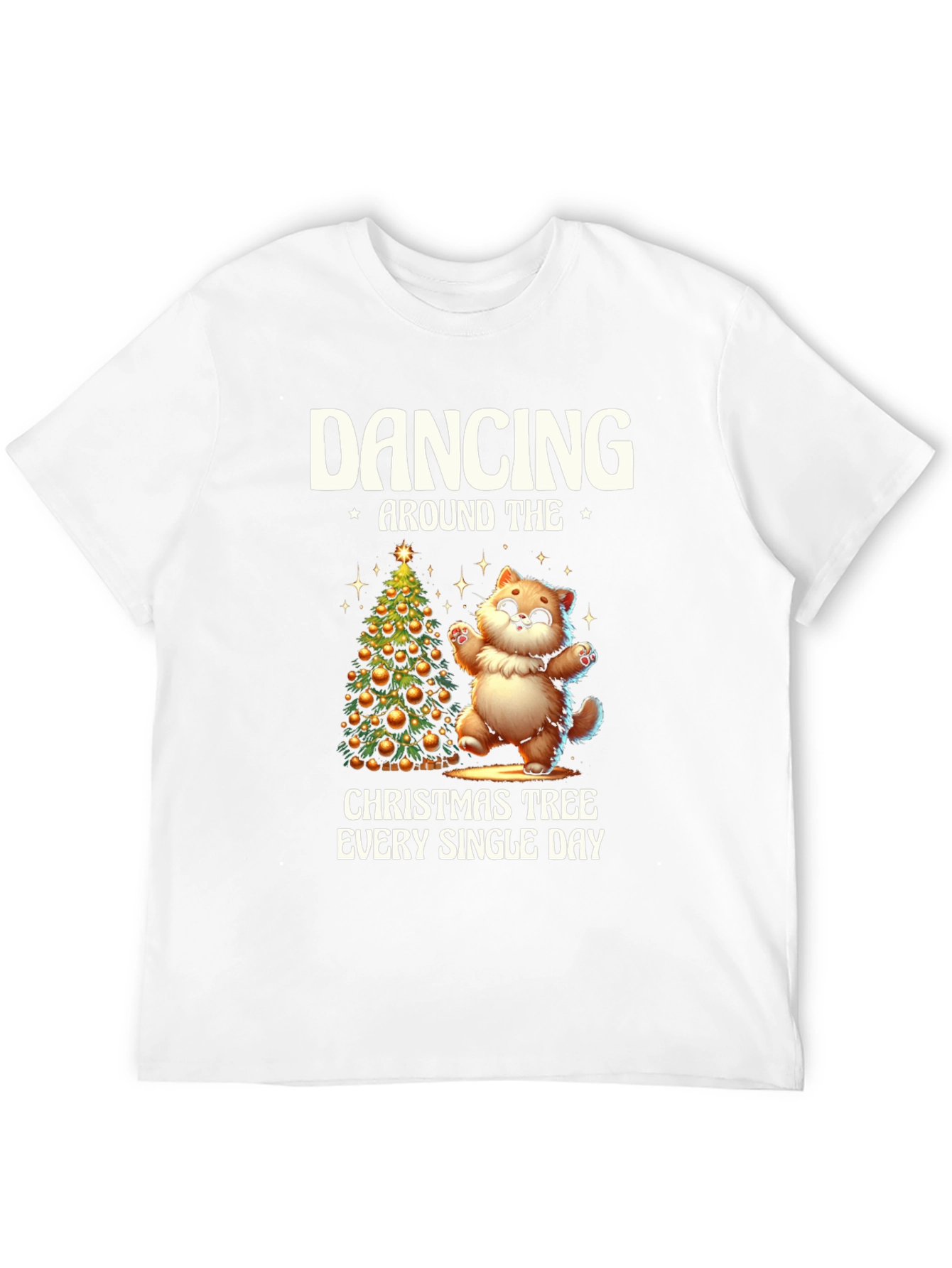 Dancing Cat Christmas Tree Tee
