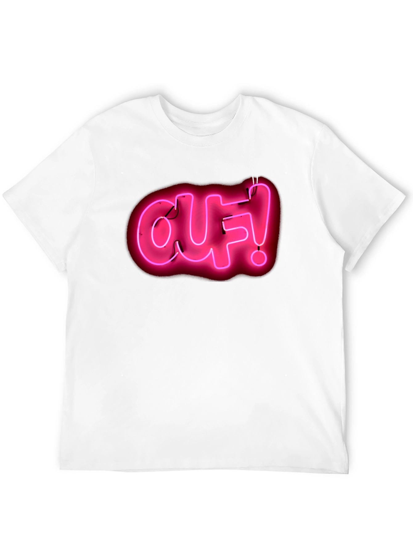 Ouf! Neon Pink Graphic Black T-Shirt