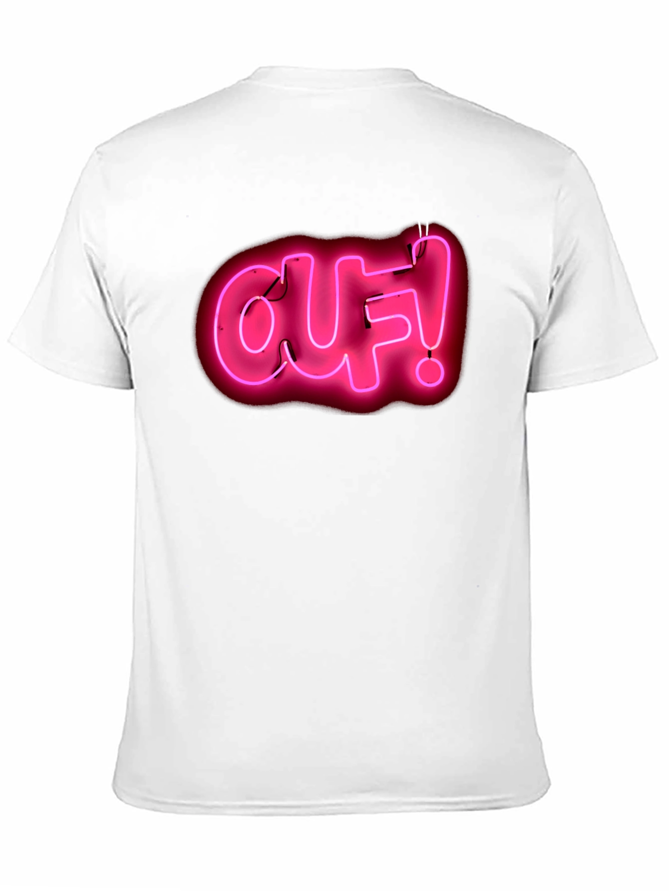 Ouf! Neon Pink Graphic Black T-Shirt
