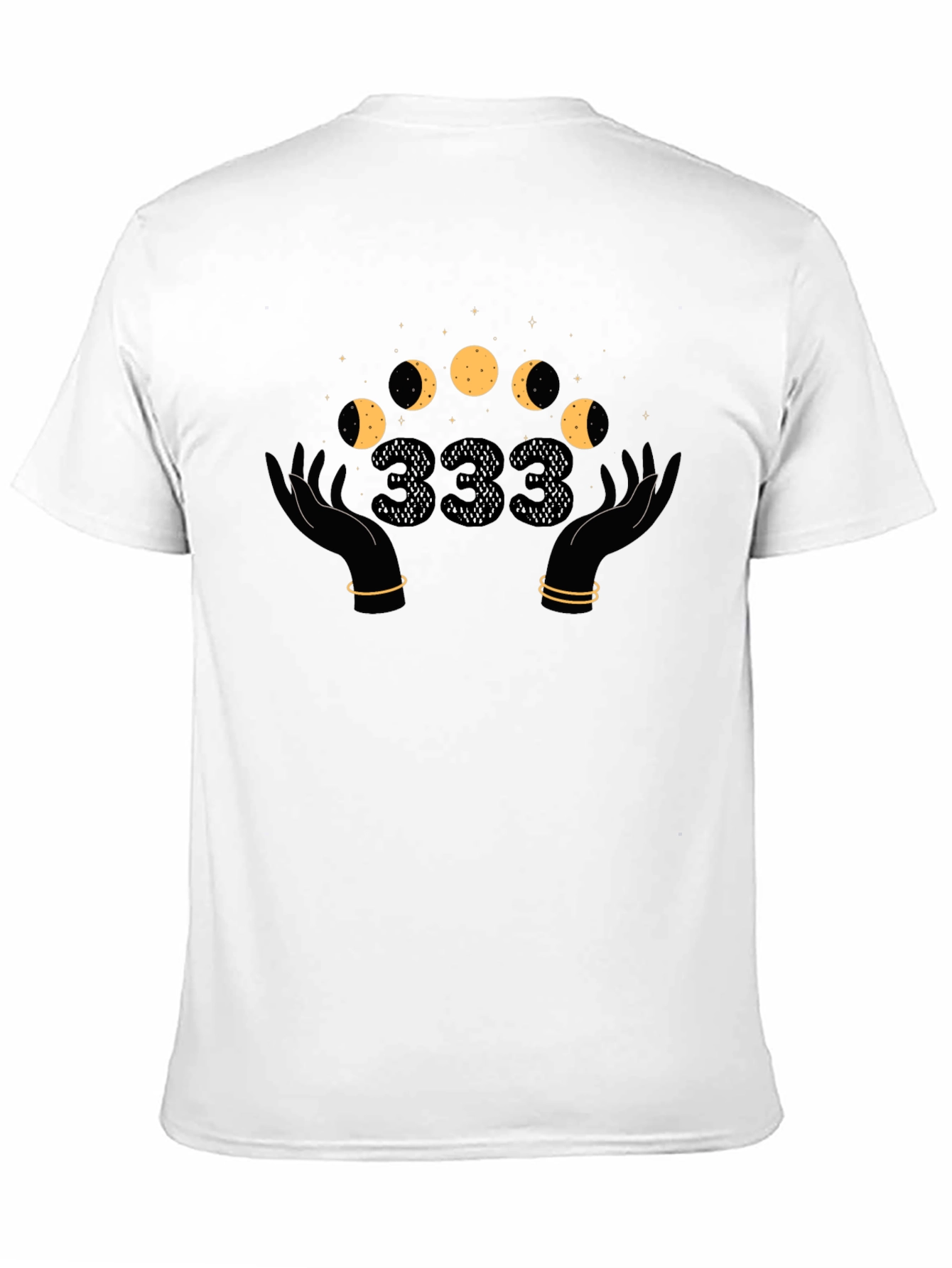 Mystic Moon Phases T-Shirt - Angel Number 333 Design