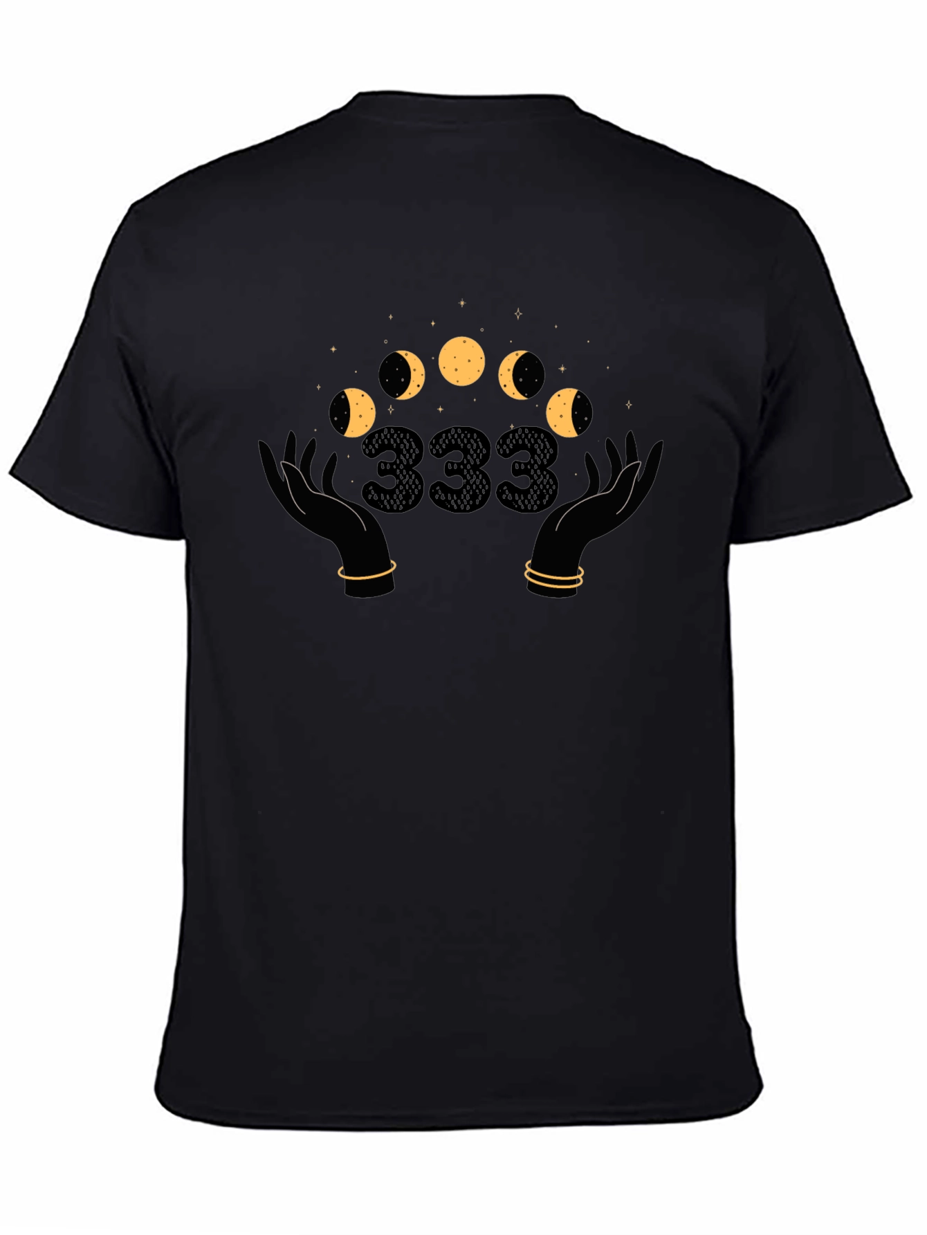 Mystic Moon Phases T-Shirt - Angel Number 333 Design