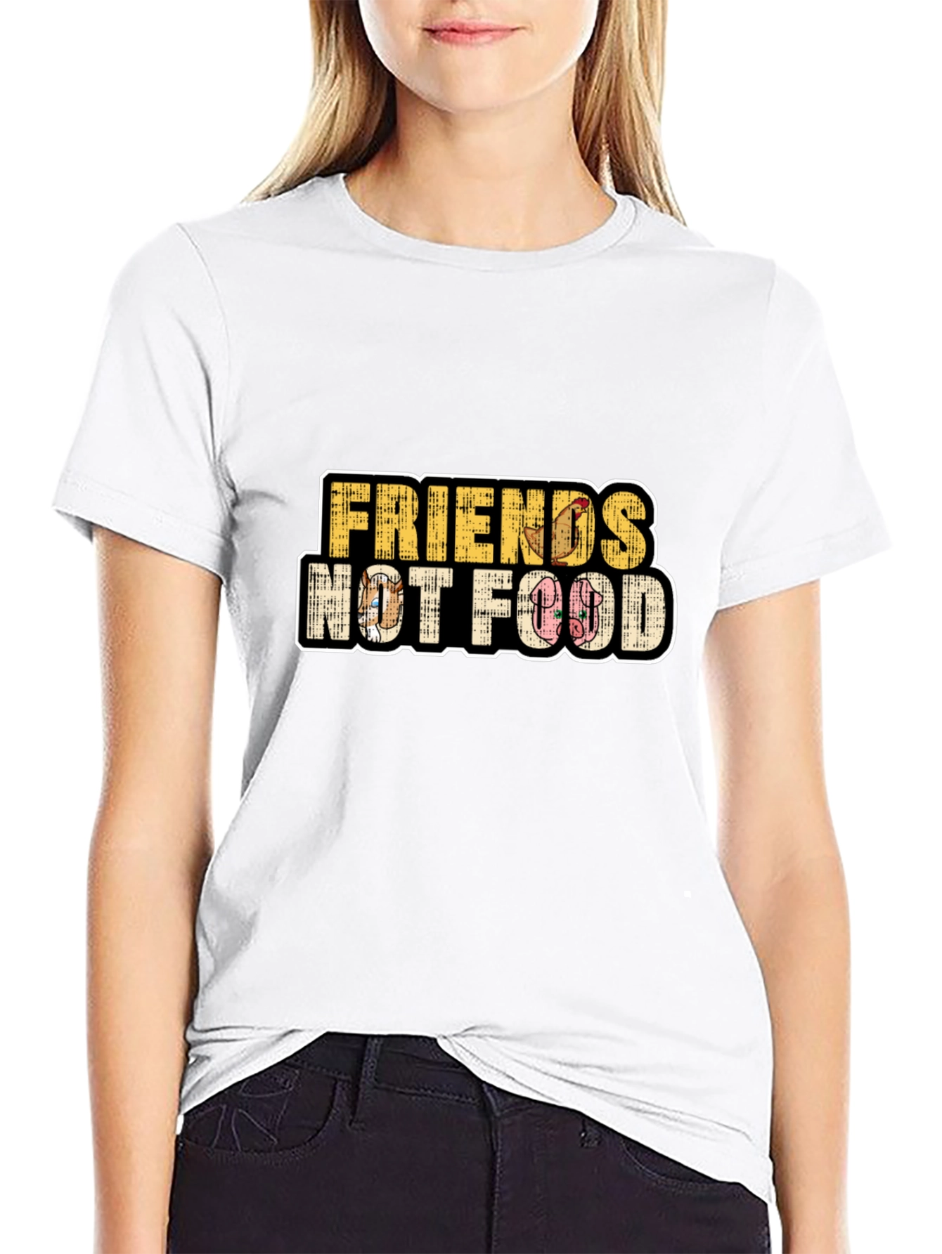 Friends Not Food T-Shirt - Vegan Animal Rights Tee