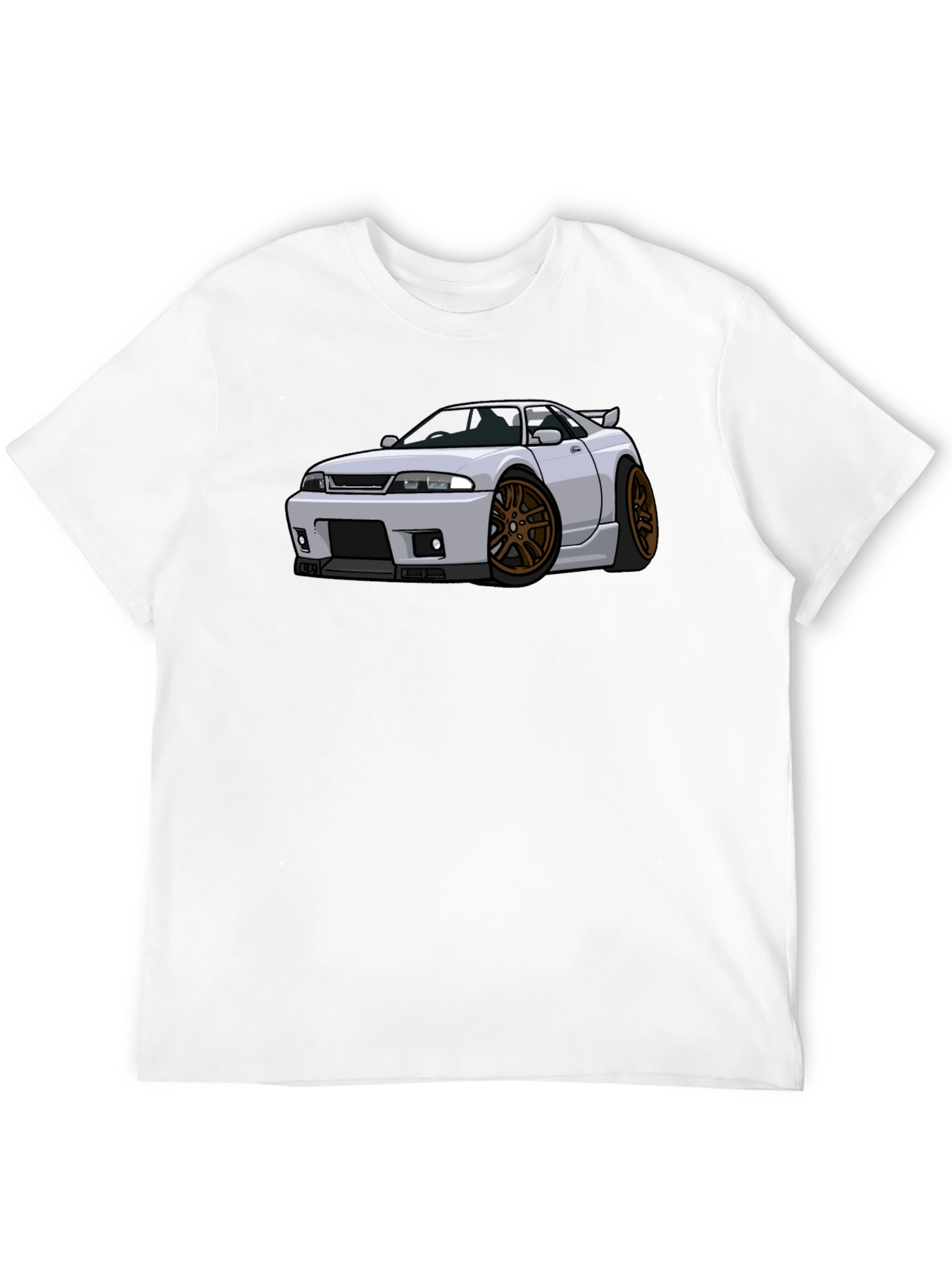Car Cartoon Graphic Tee - Black
