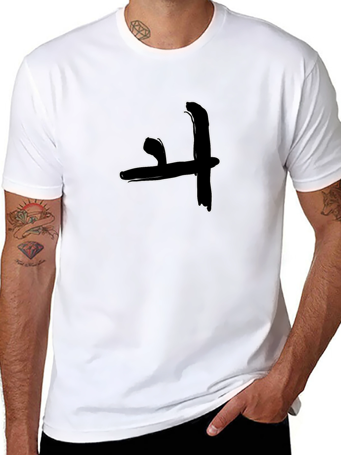 Minimalist Graphic Tee - Black Cotton T-Shirt