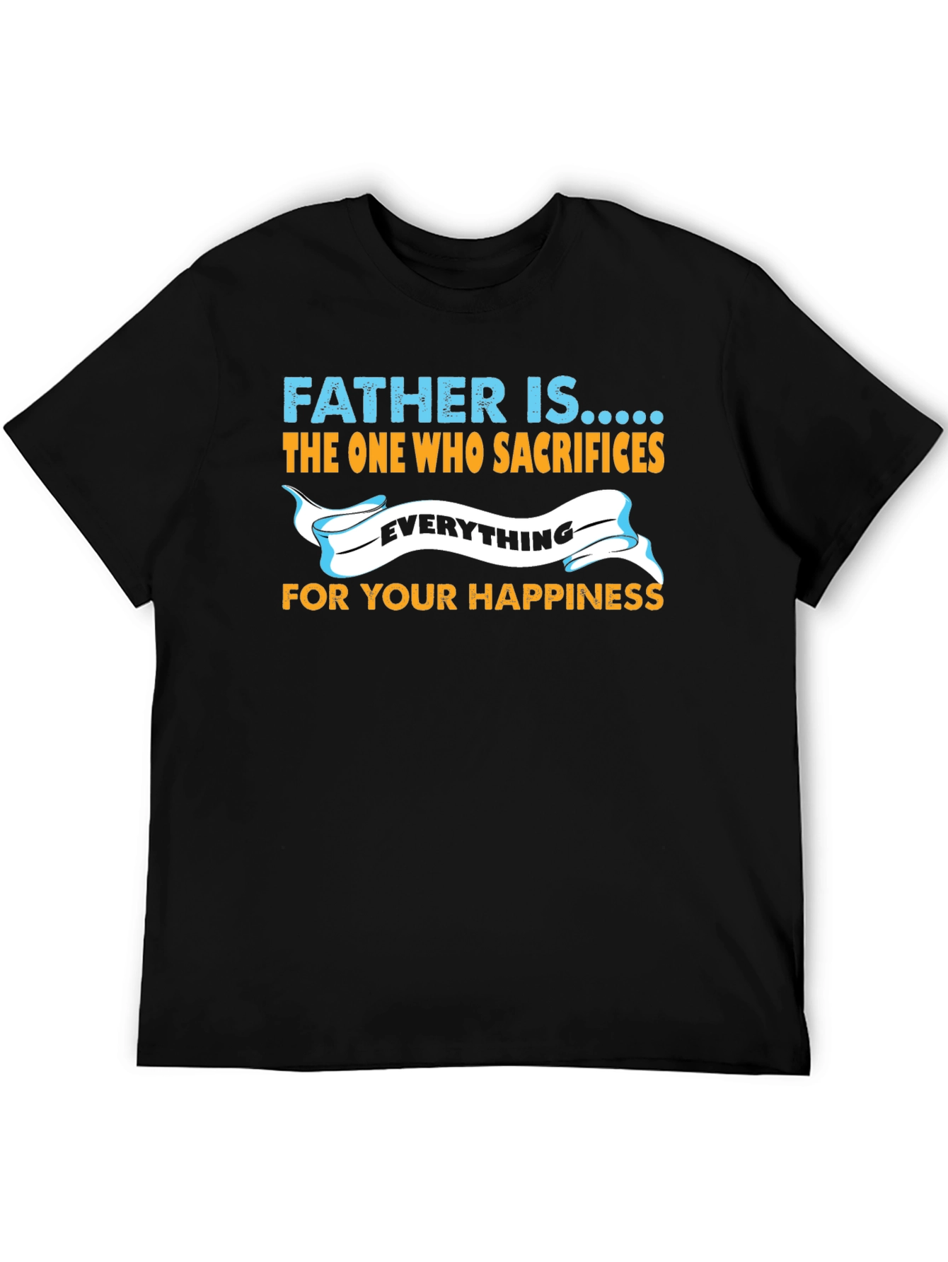 Father is... Graphic Print Black T-Shirt