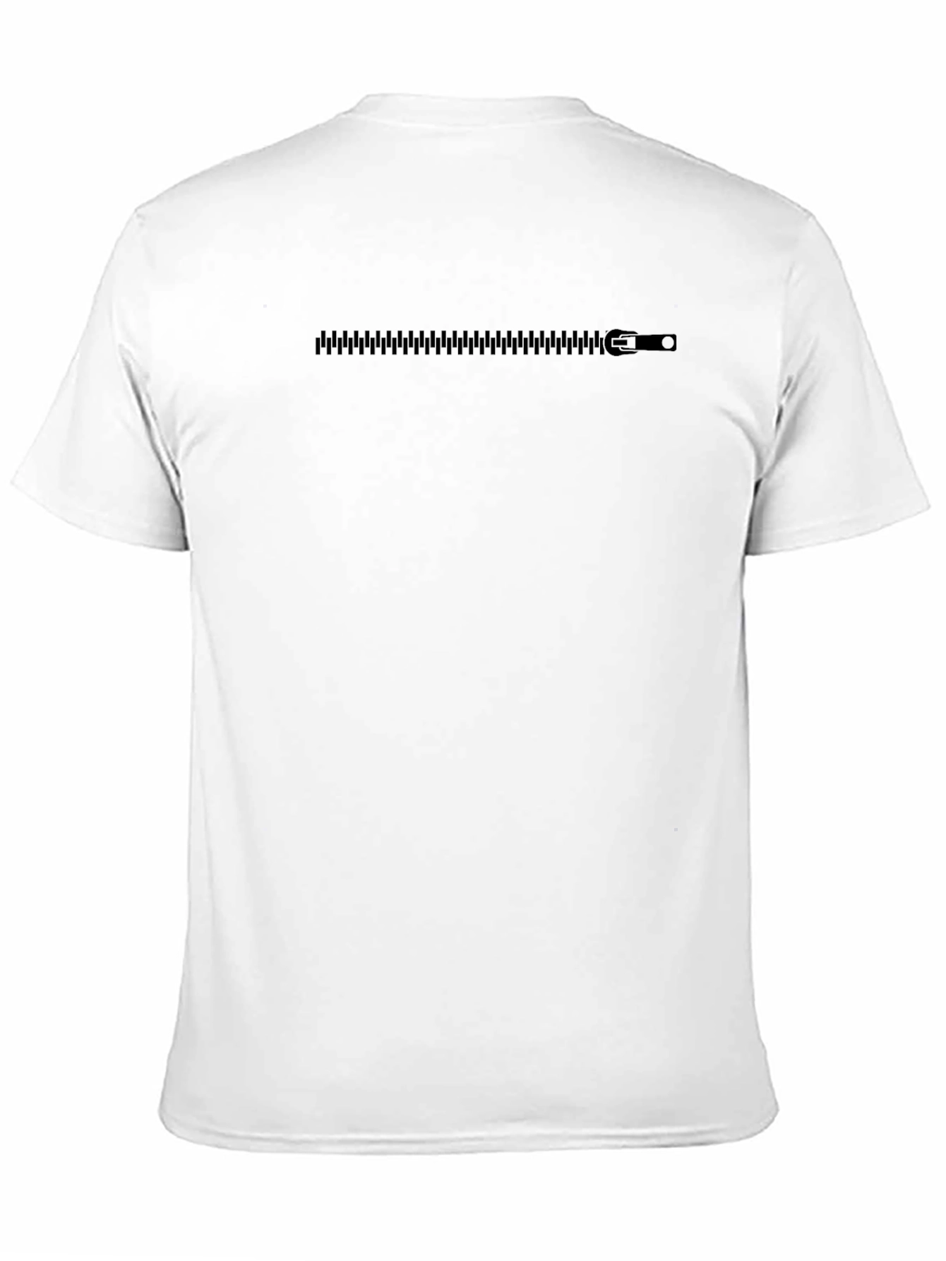 Black Zipper Print Tee - Modern Casual Style