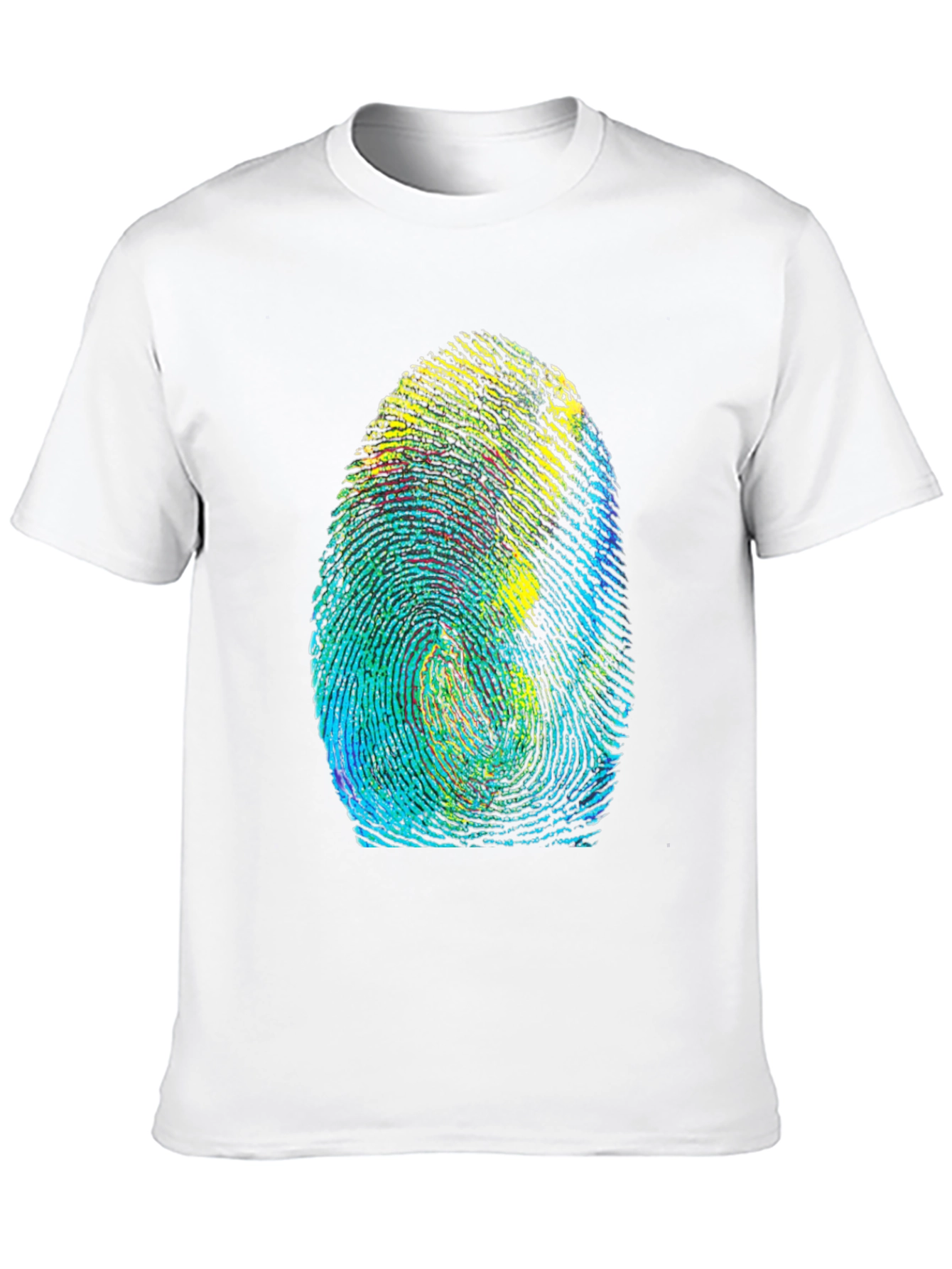Unique Fingerprint Graphic T-Shirt - Black