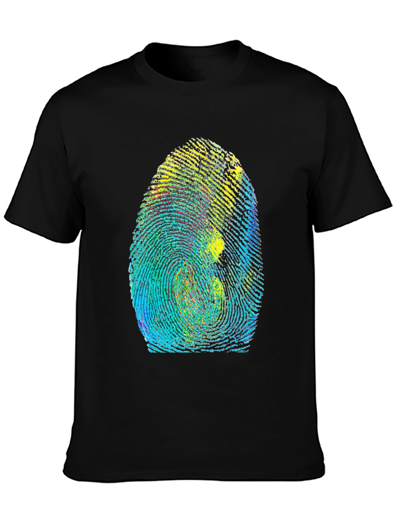 Unique Fingerprint Graphic T-Shirt - Black