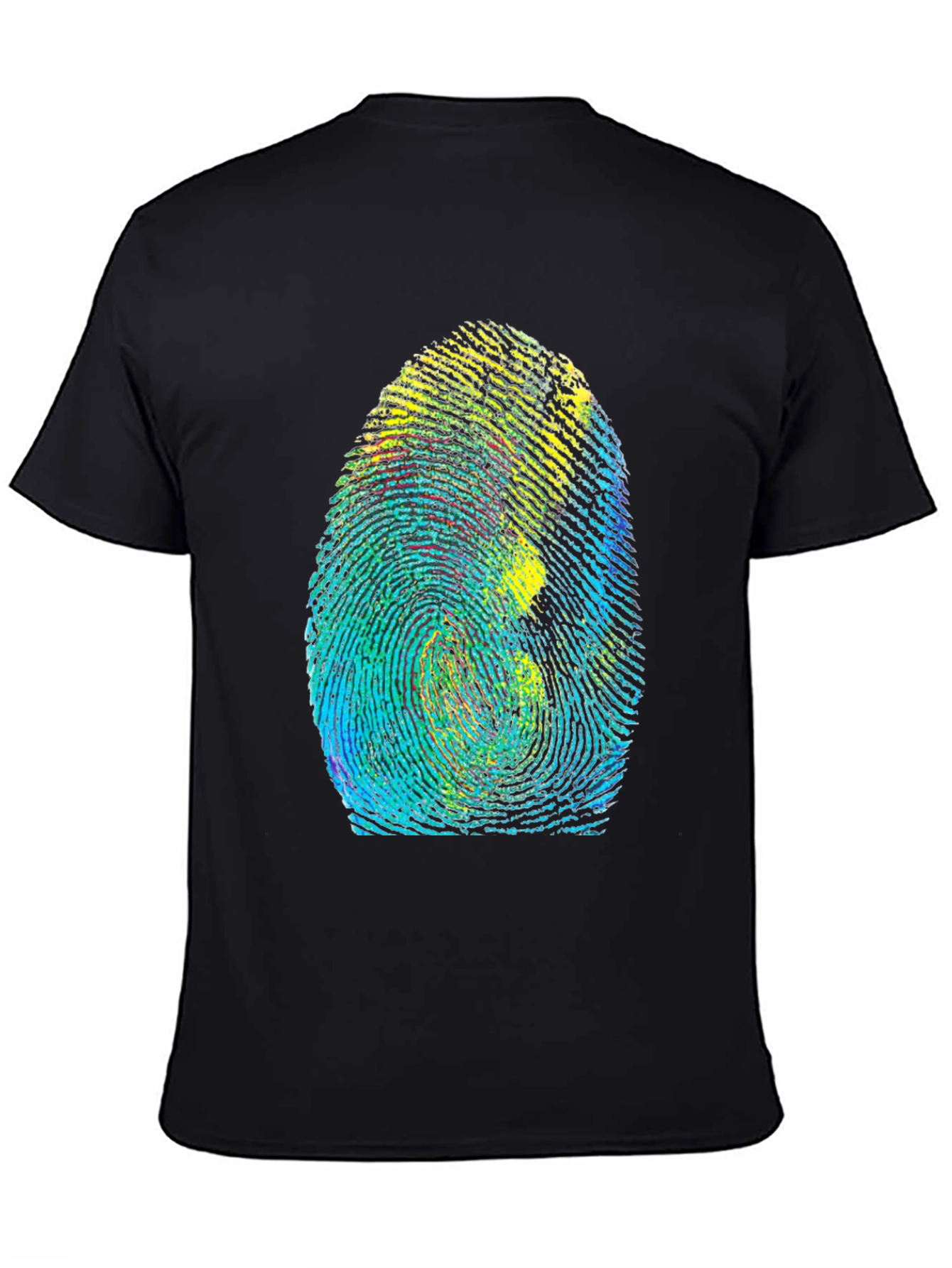 Unique Fingerprint Graphic T-Shirt - Black