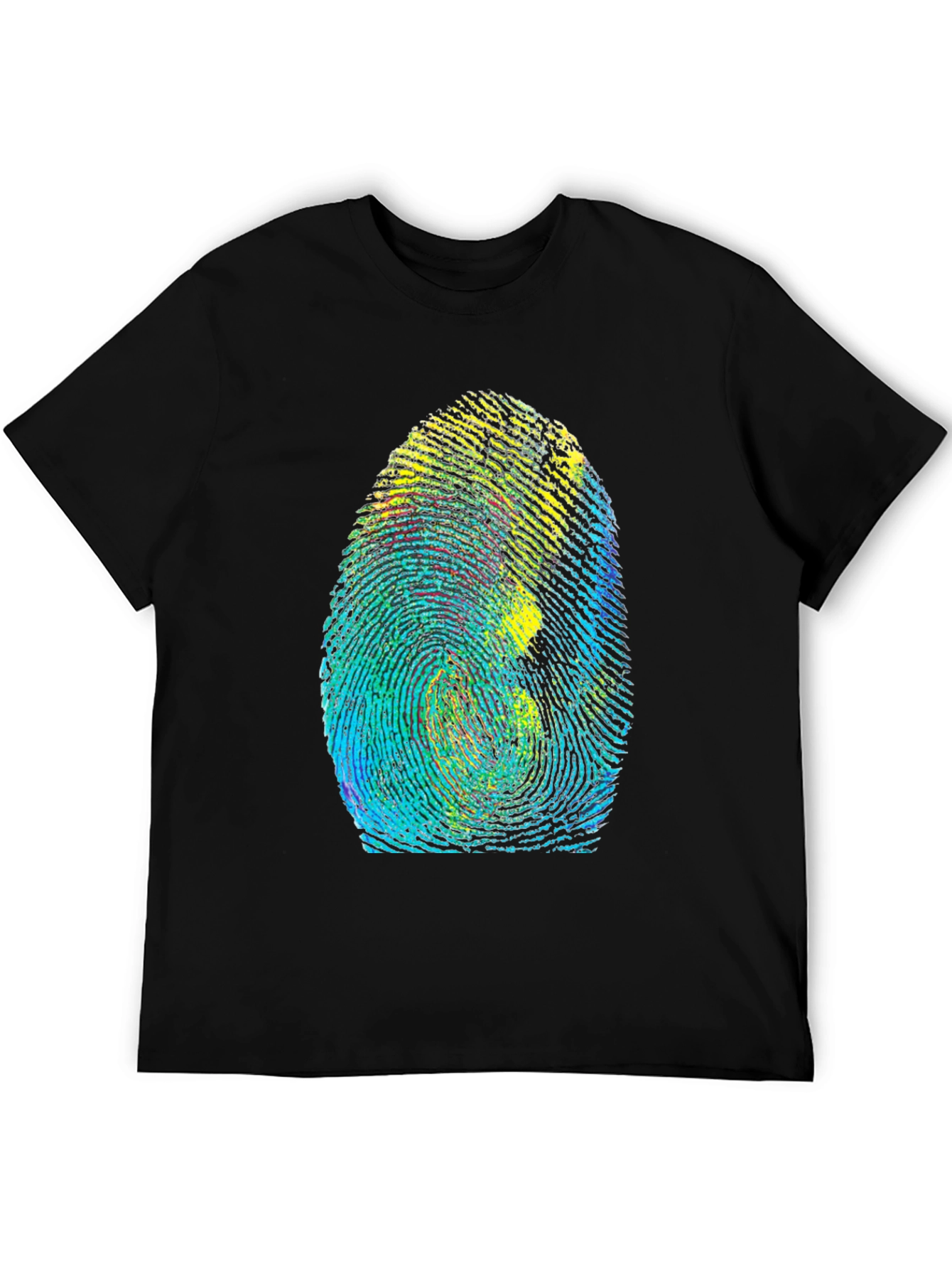 Unique Fingerprint Graphic T-Shirt - Black