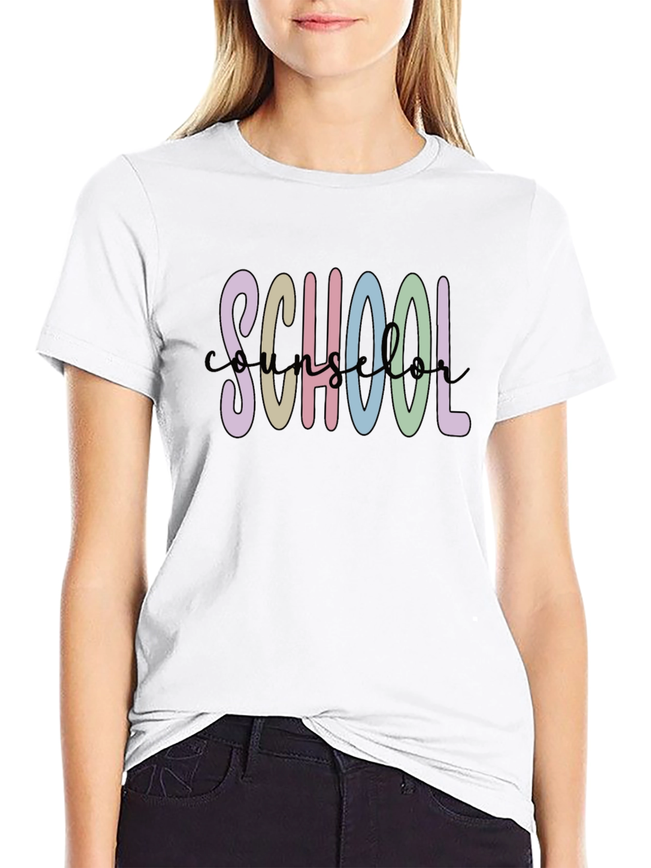 School Counselor T-Shirt - Black Cotton Blend