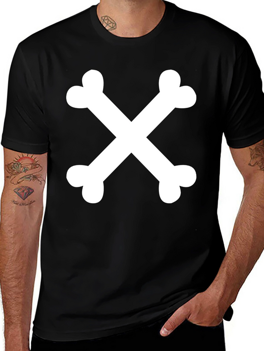 Bone Cross Graphic T-Shirt - Black