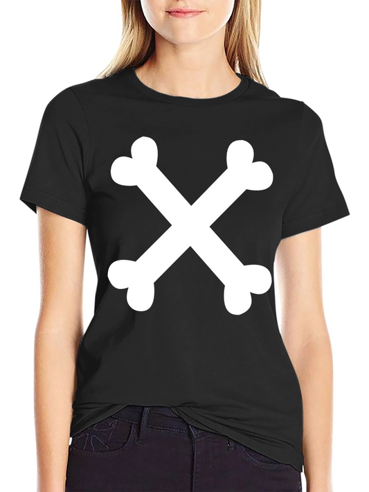 Bone Cross Graphic T-Shirt - Black