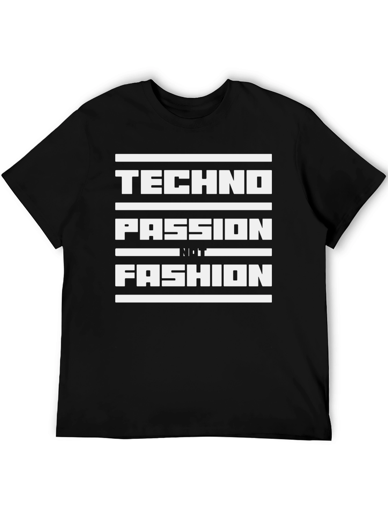 Techno Passion Not Fashion Black Graphic Tee