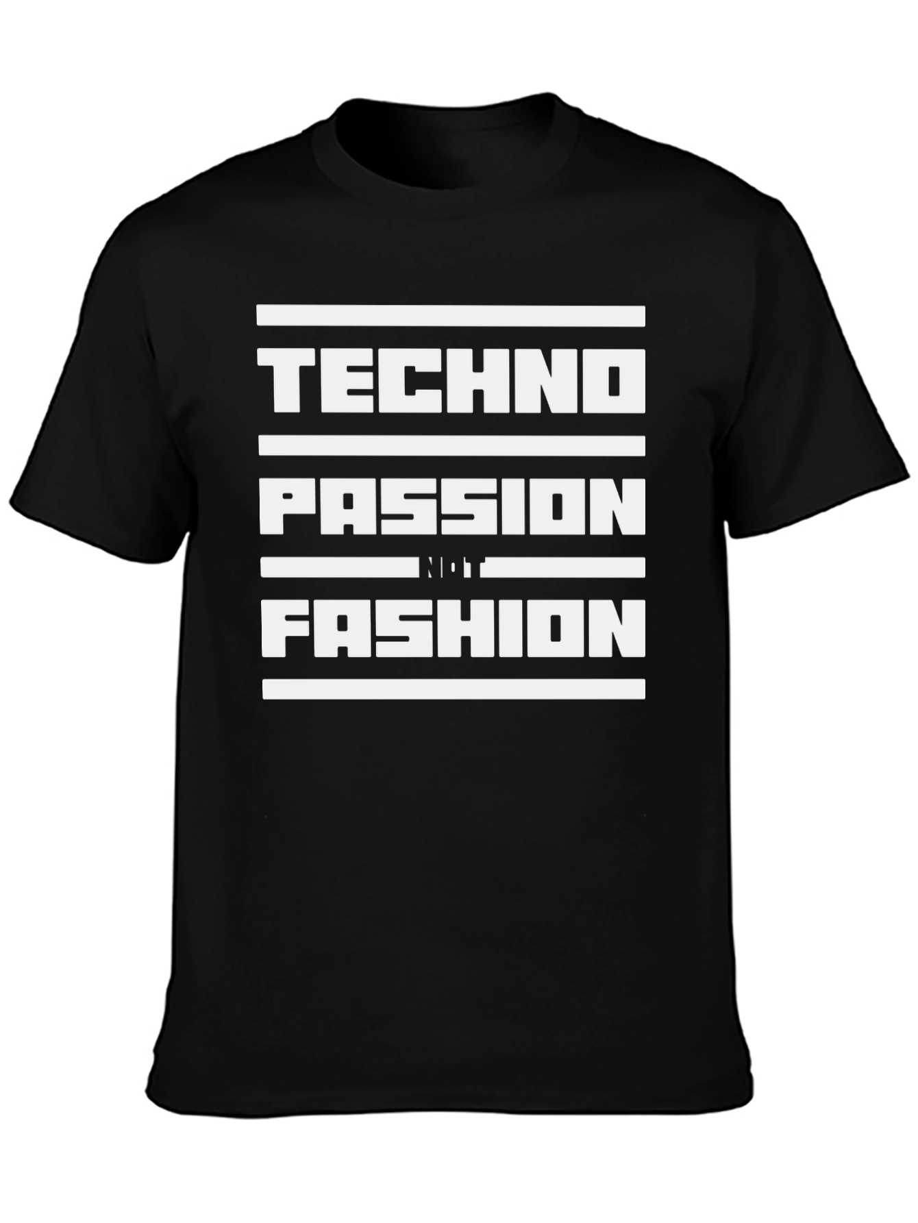 Techno Passion Not Fashion Black Graphic Tee