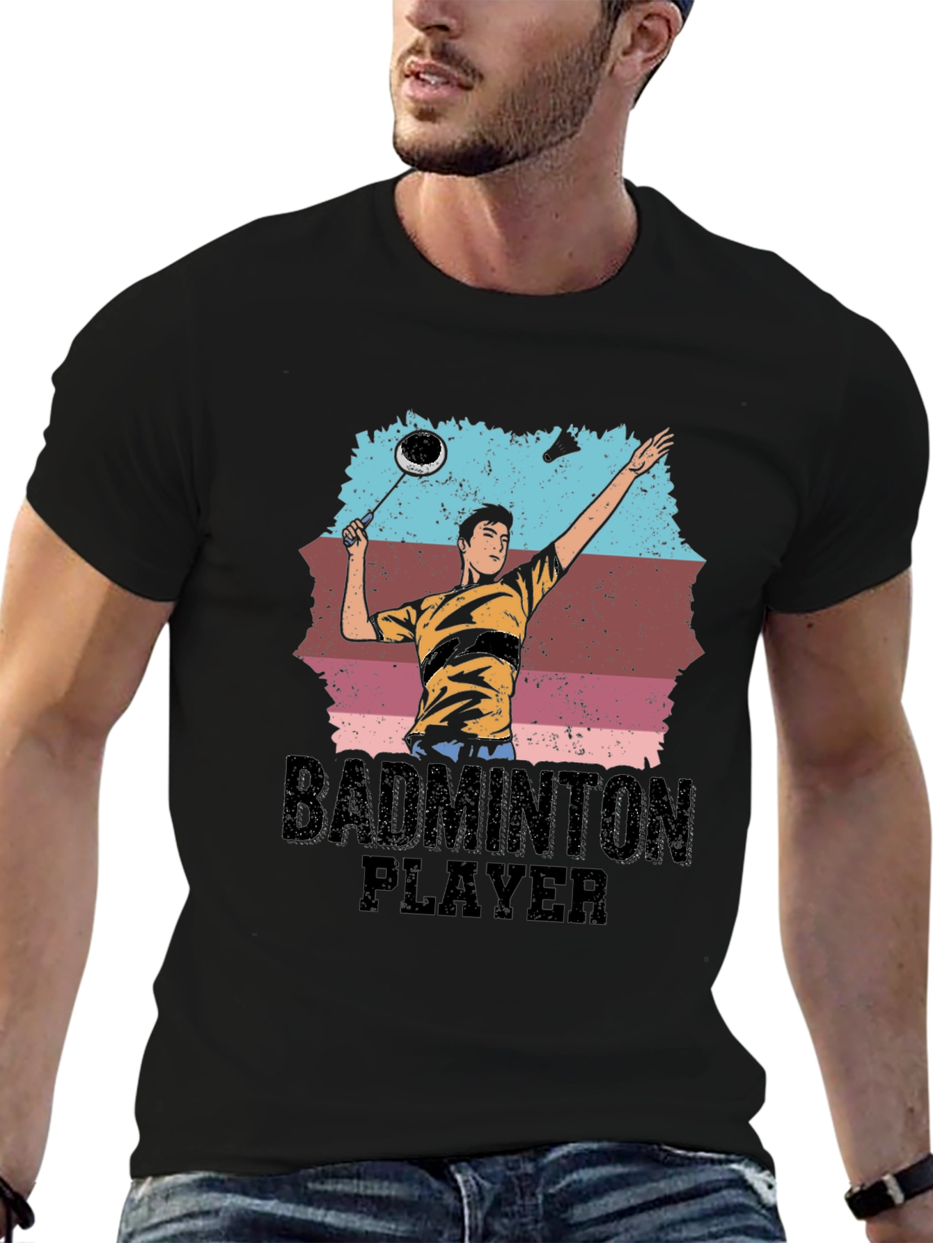 Badminton Player Graphic Tee - Sporty Unisex T-Shirt