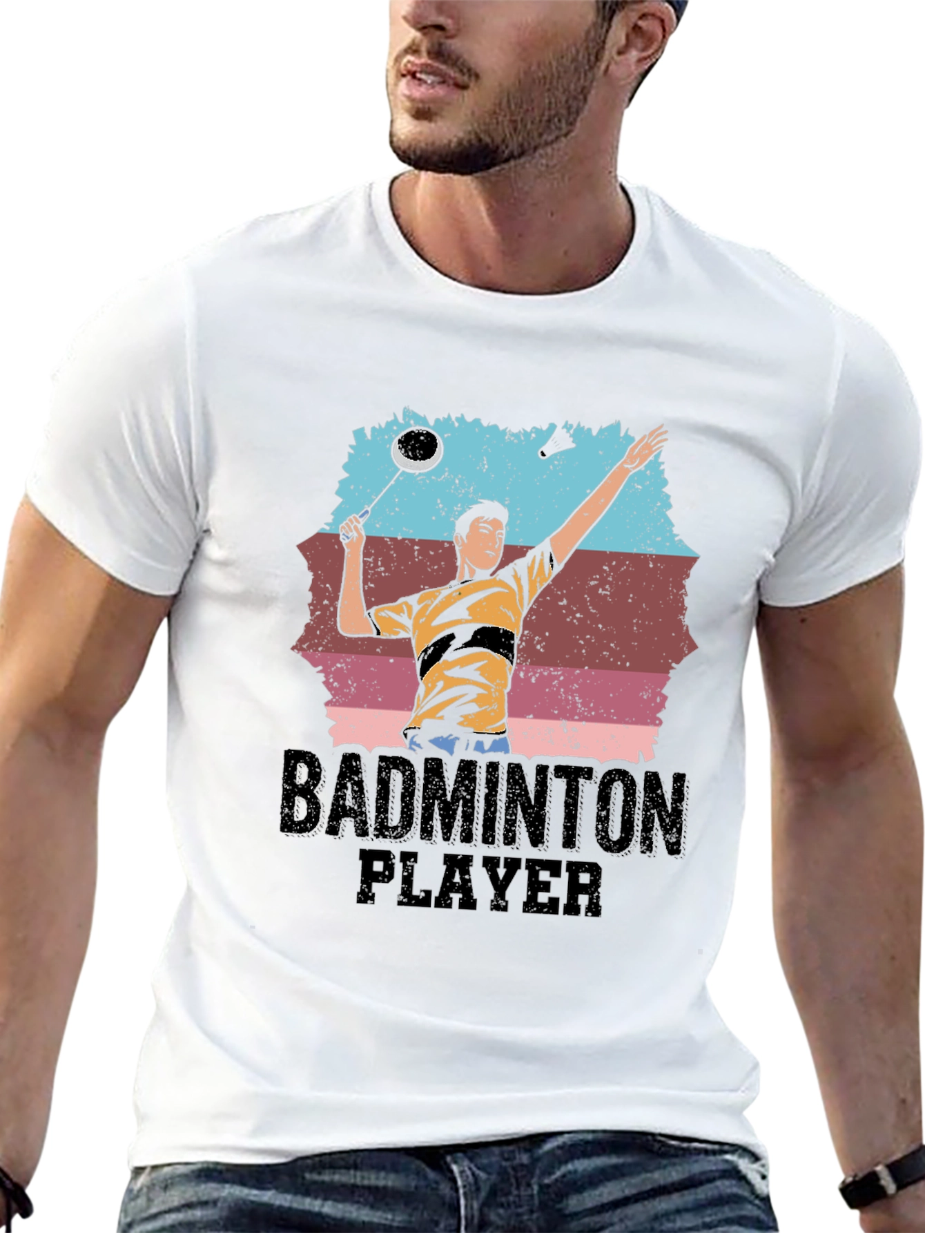 Badminton Player Graphic Tee - Sporty Unisex T-Shirt