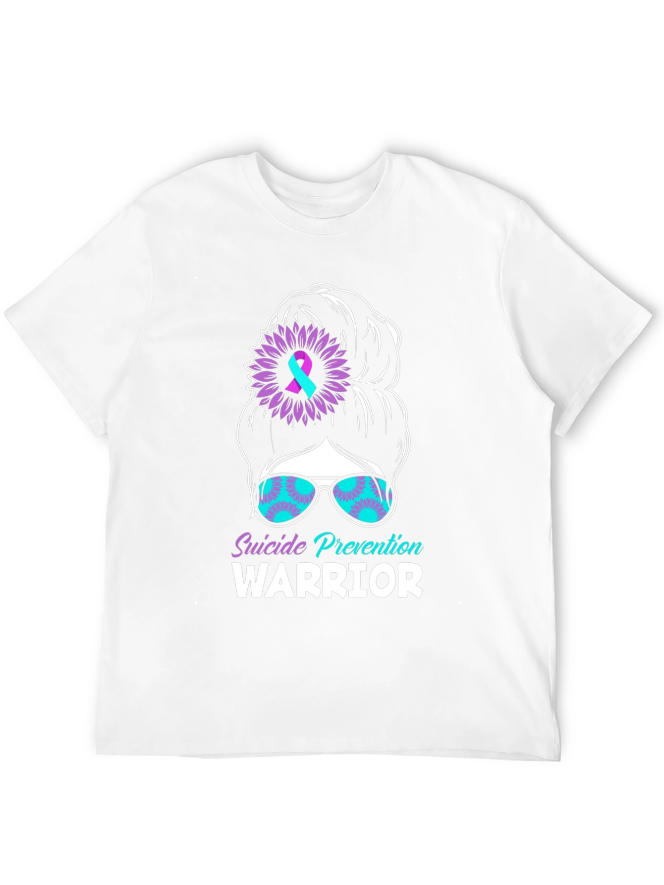 Suicide Prevention Warrior Messy Bun T-Shirt