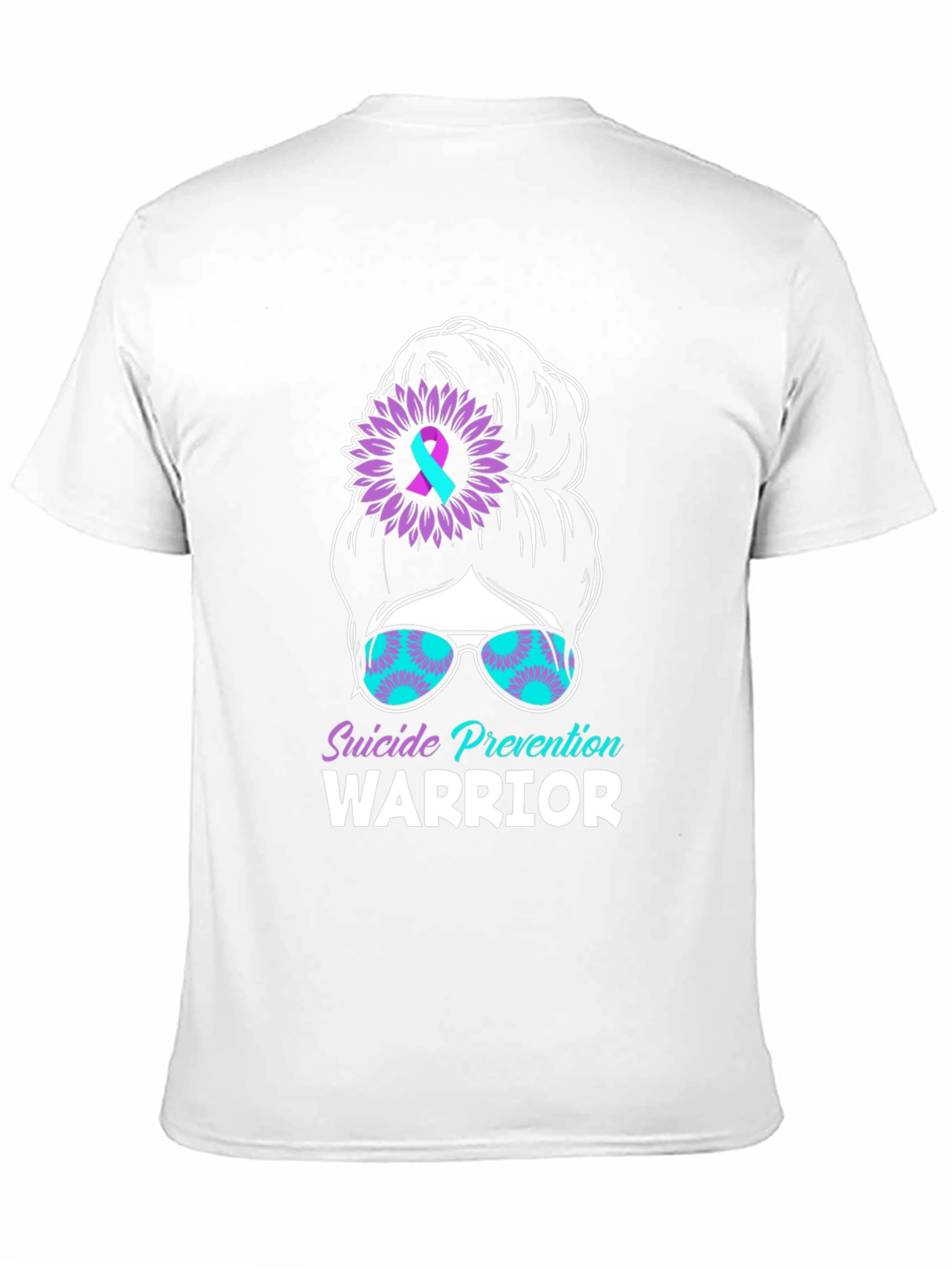 Suicide Prevention Warrior Messy Bun T-Shirt