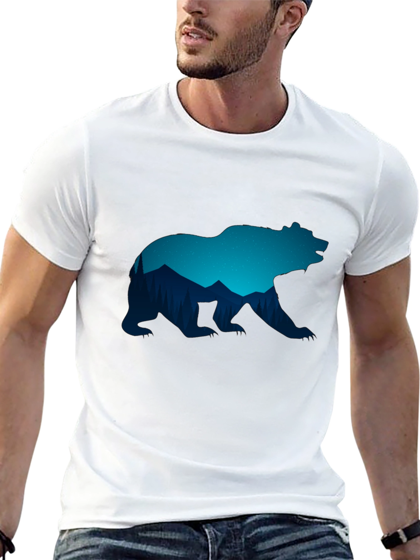 Bear Silhouette Graphic T-Shirt