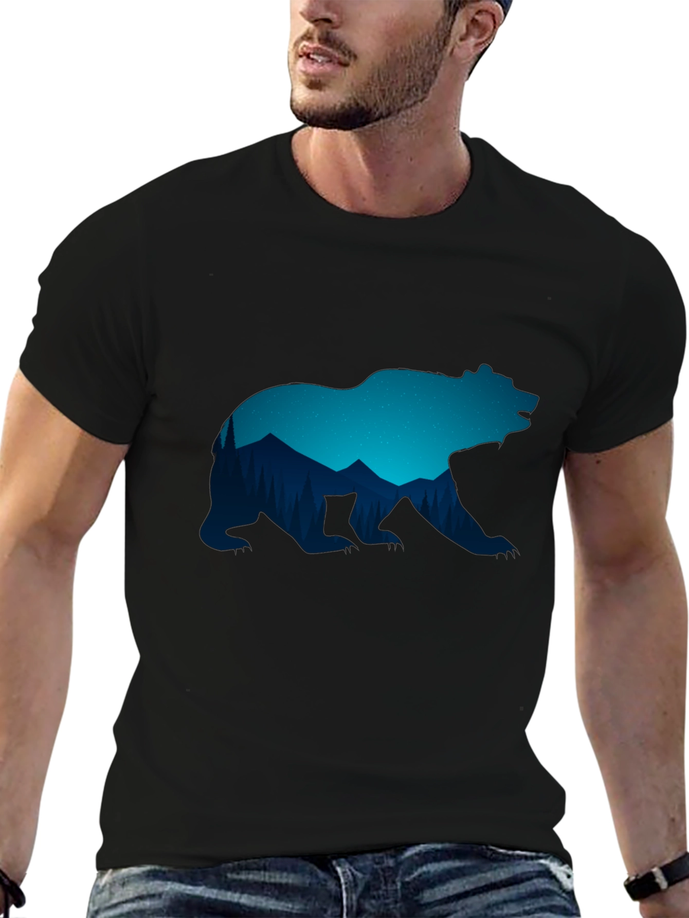 Bear Silhouette Graphic T-Shirt