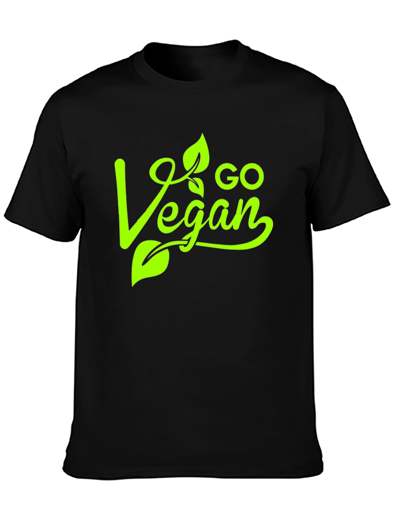 Go Vegan Graphic Tee - Stylish Black T-Shirt
