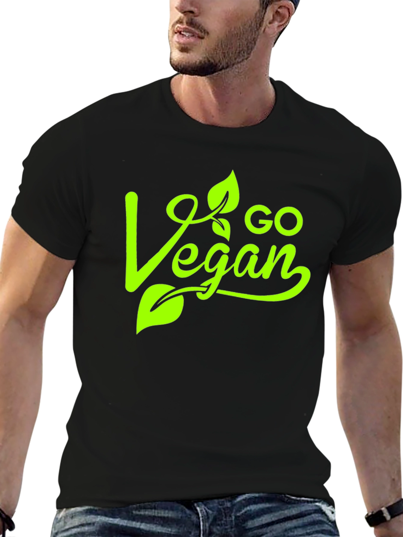 Go Vegan Graphic Tee - Stylish Black T-Shirt
