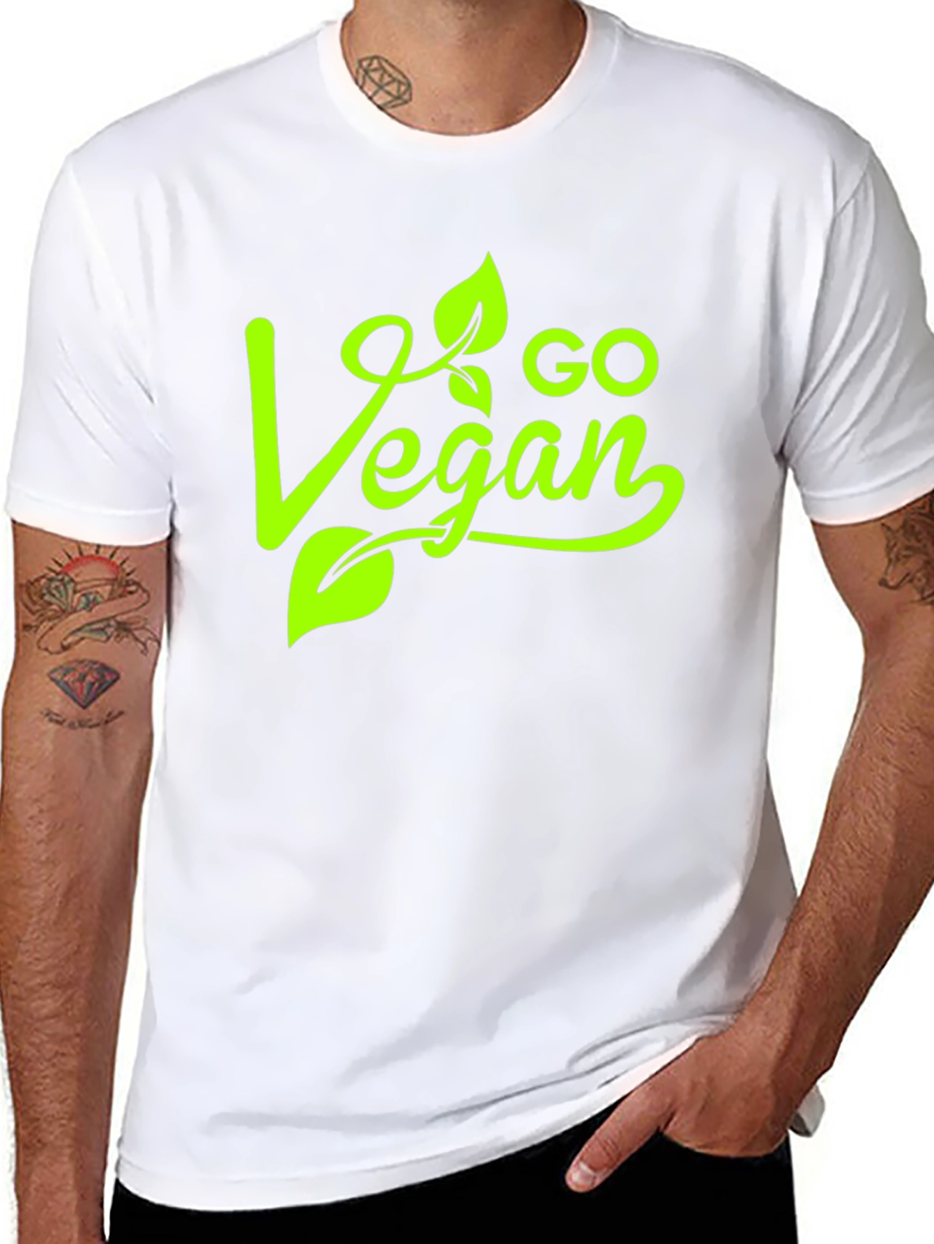 Go Vegan Graphic Tee - Stylish Black T-Shirt