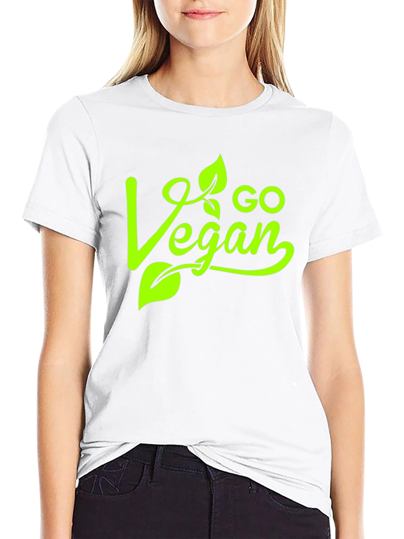Go Vegan Graphic Tee - Stylish Black T-Shirt