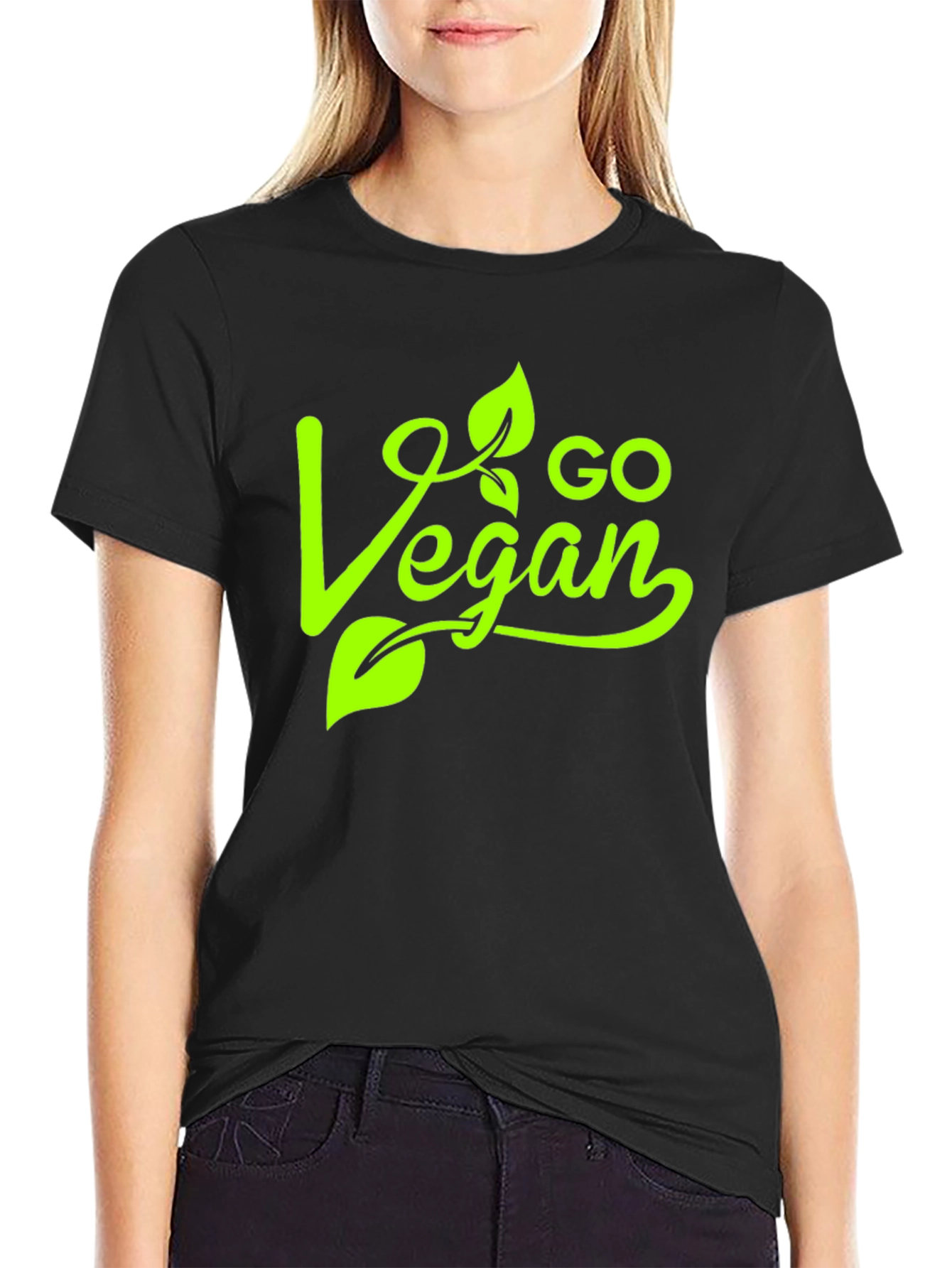 Go Vegan Graphic Tee - Stylish Black T-Shirt