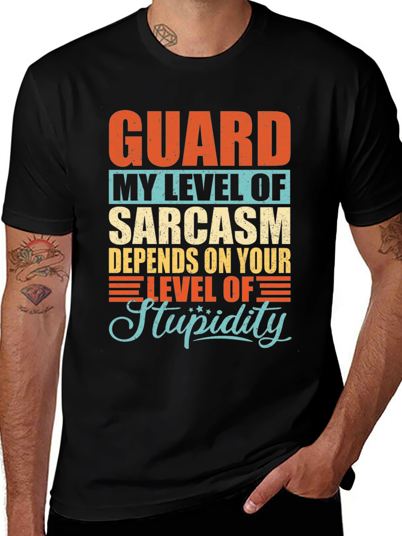 Sarcastic Humor T-Shirt - Level of Stupidity
