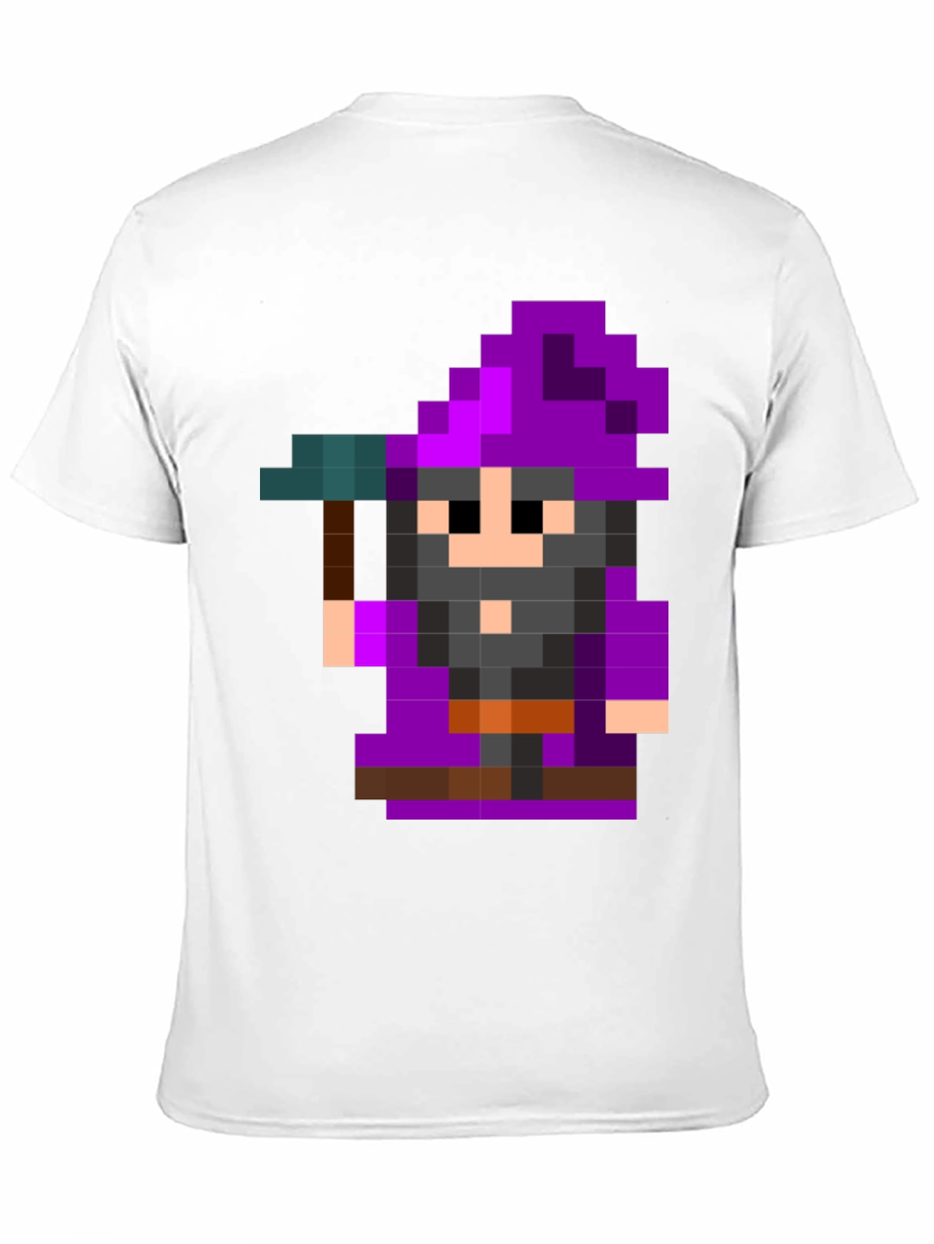 Pixel Art Wizard Black T-Shirt
