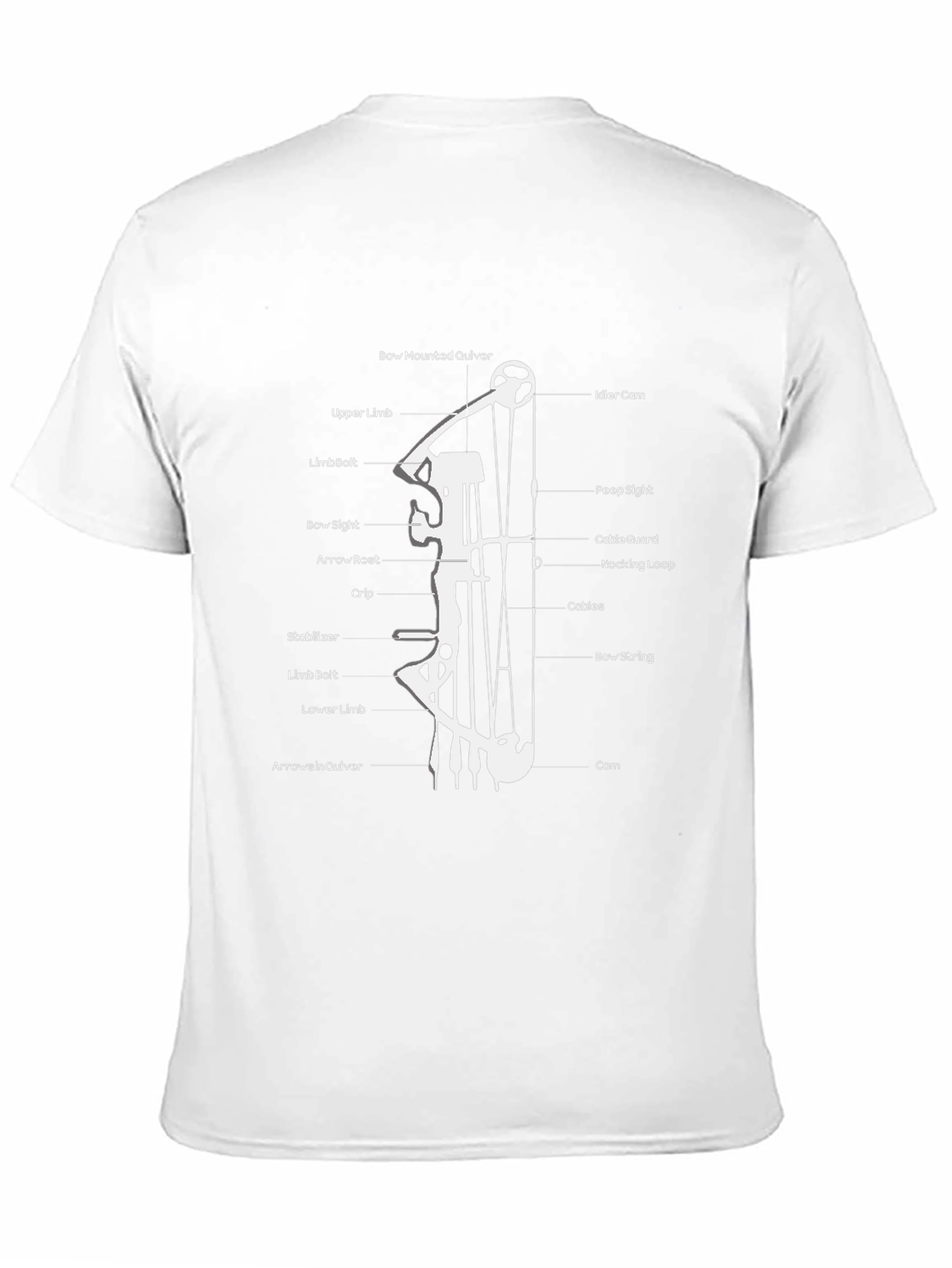 Archery Bow Diagram T-Shirt - Black